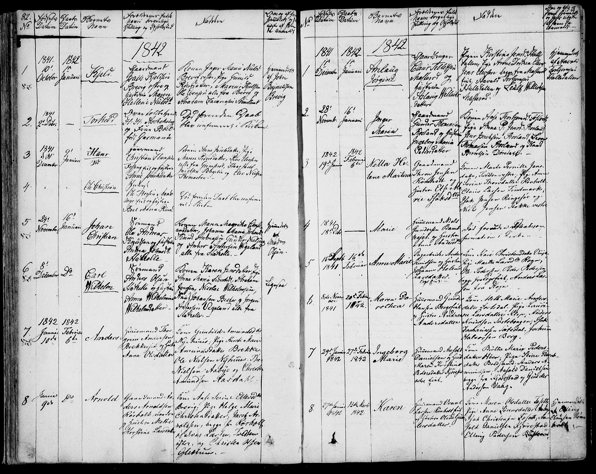 Bamble kirkebøker, AV/SAKO-A-253/F/Fa/L0004: Parish register (official) no. I 4, 1834-1853, p. 82-83