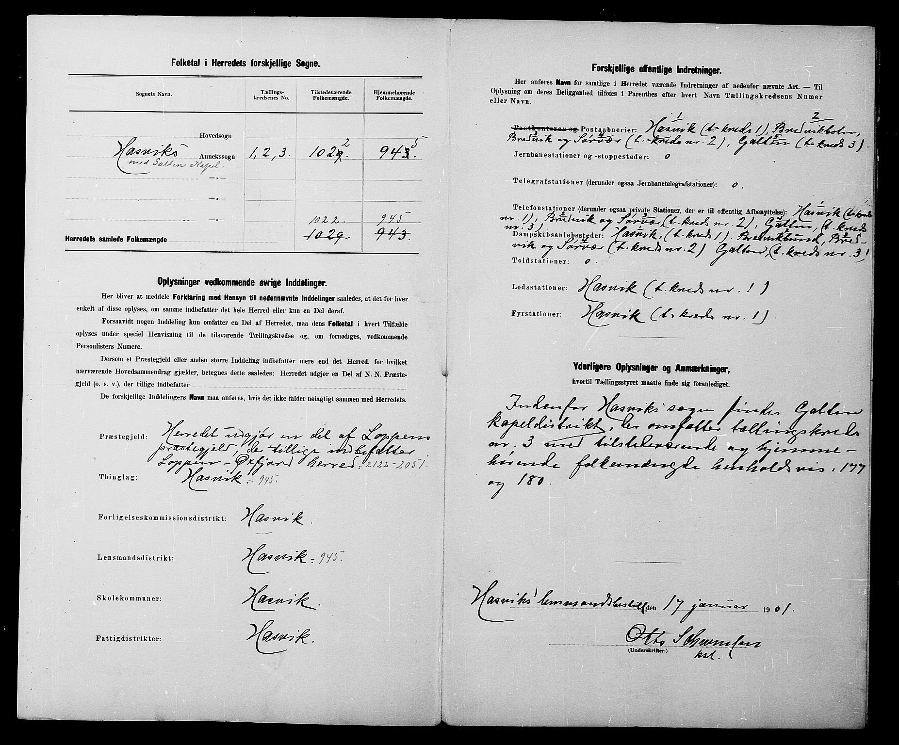 SATØ, 1900 census for Hasvik, 1900, p. 3