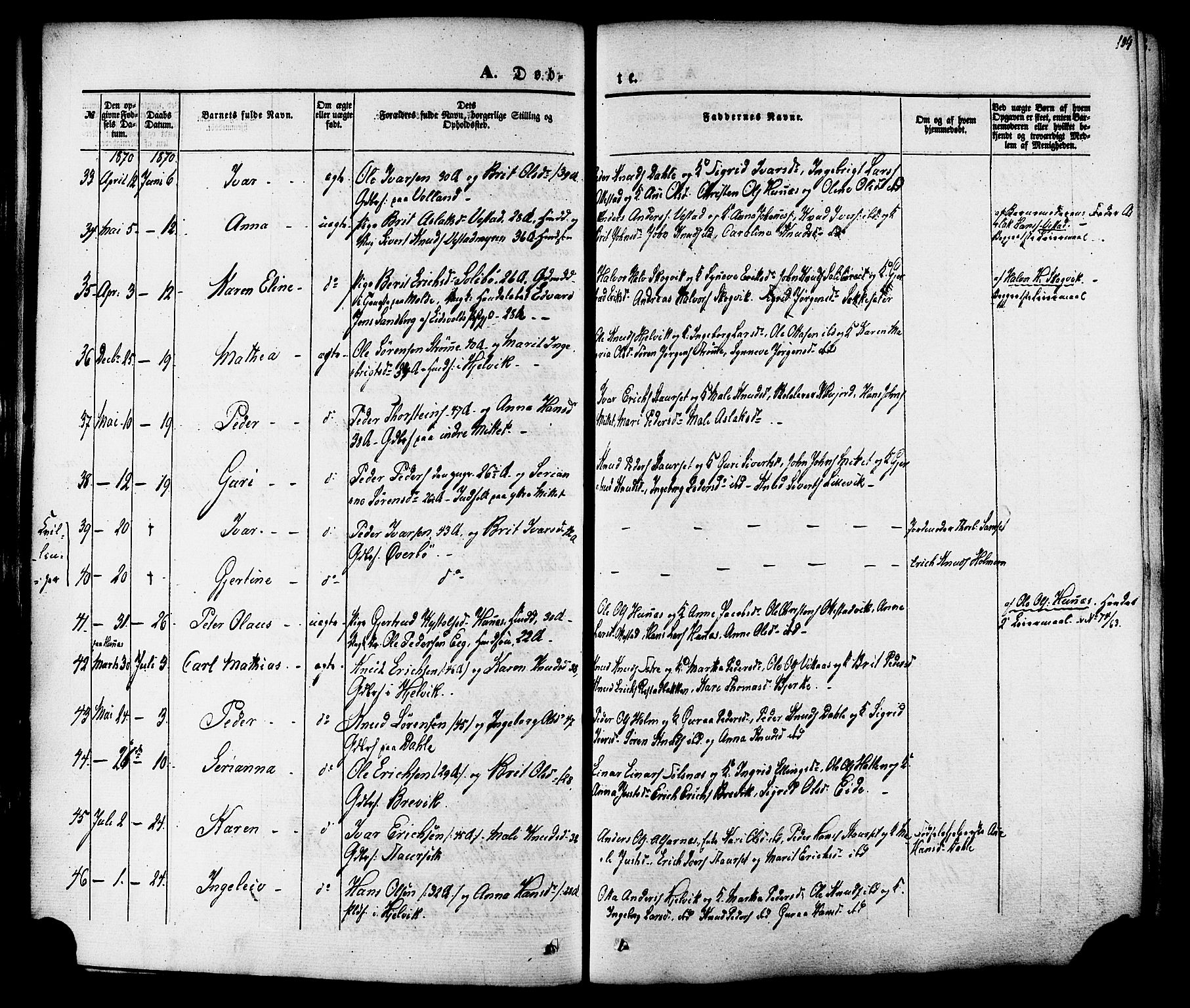 Ministerialprotokoller, klokkerbøker og fødselsregistre - Møre og Romsdal, SAT/A-1454/547/L0603: Parish register (official) no. 547A05, 1846-1877, p. 104