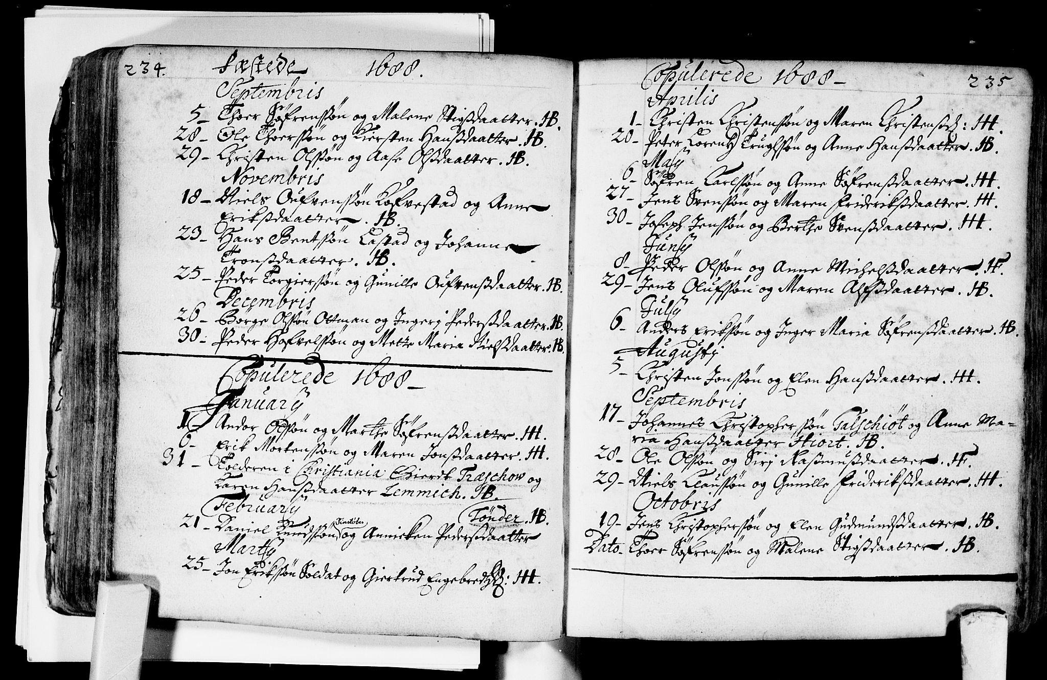 Bragernes kirkebøker, SAKO/A-6/F/Fa/L0002: Parish register (official) no. I 2, 1680-1705, p. 234-235