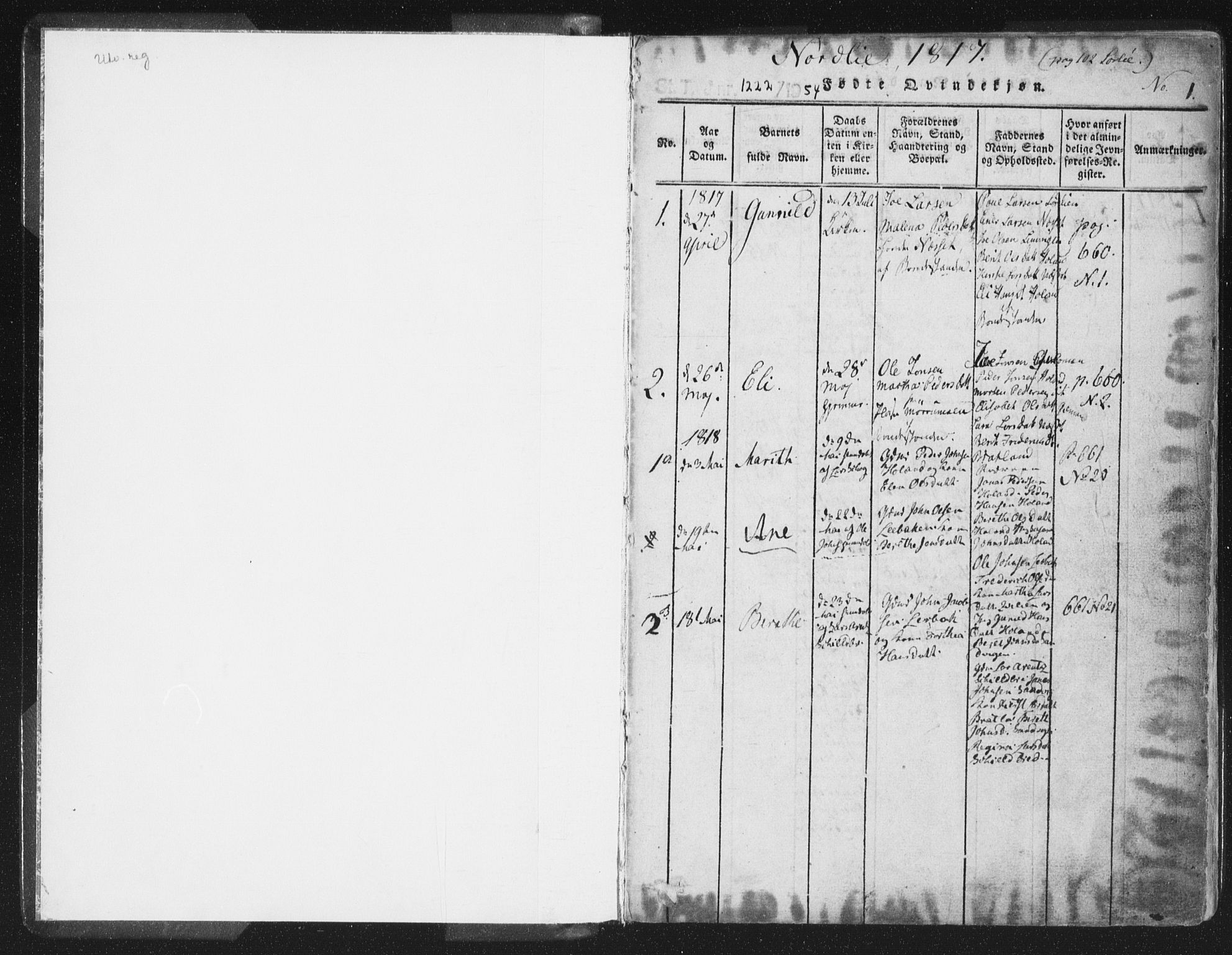 Ministerialprotokoller, klokkerbøker og fødselsregistre - Nord-Trøndelag, SAT/A-1458/755/L0491: Parish register (official) no. 755A01 /1, 1817-1864, p. 0-1