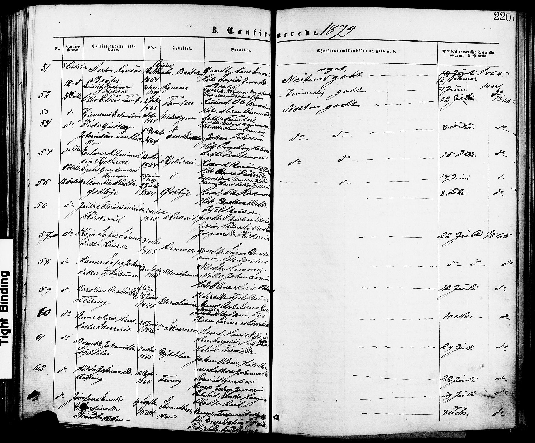 Skedsmo prestekontor Kirkebøker, AV/SAO-A-10033a/F/Fa/L0012: Parish register (official) no. I 12, 1876-1883, p. 220