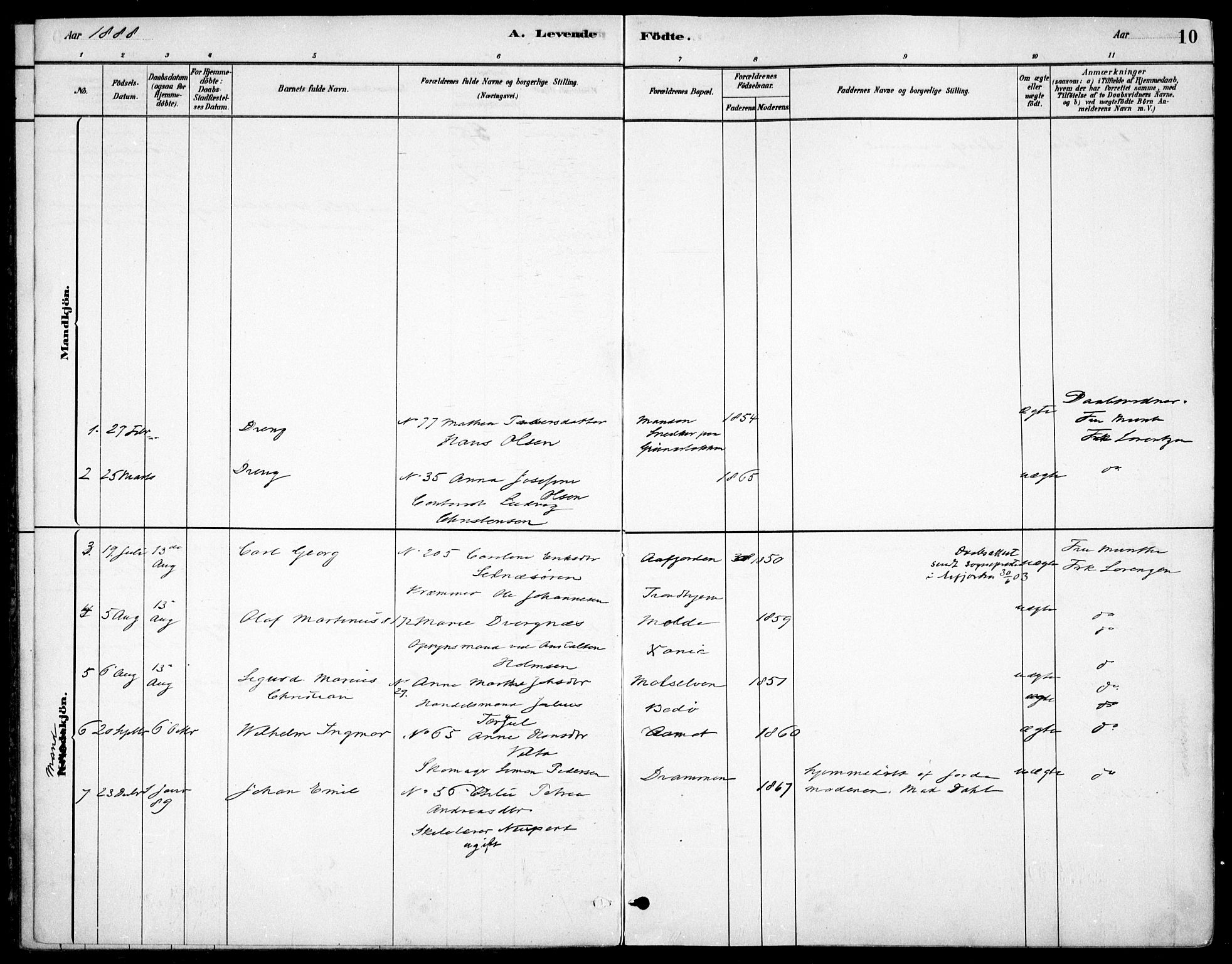 Kristiania tukthusprest Kirkebøker, AV/SAO-A-10881/F/Fa/L0005: Parish register (official) no. 5, 1879-1936, p. 10