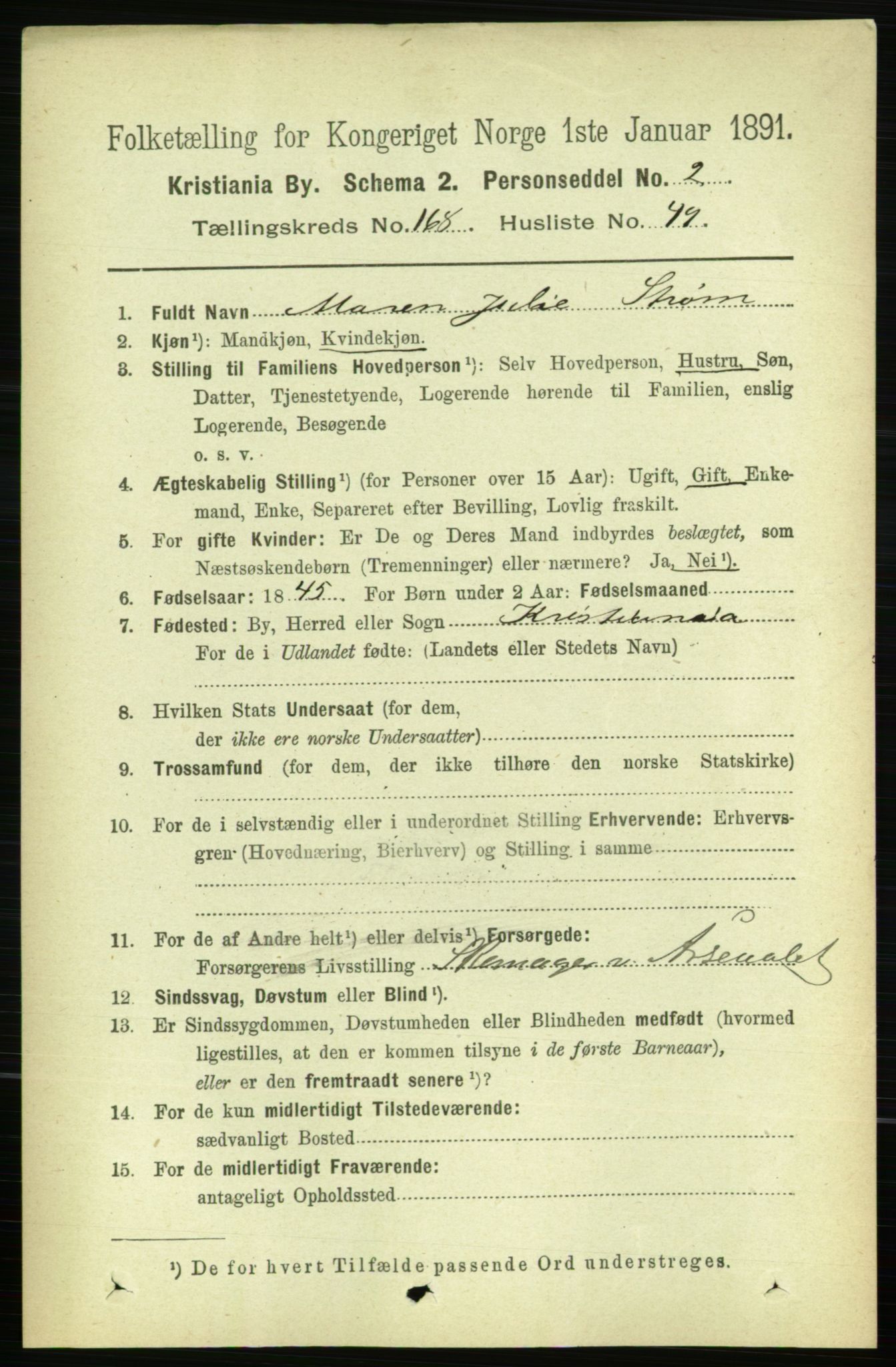 RA, 1891 census for 0301 Kristiania, 1891, p. 98709