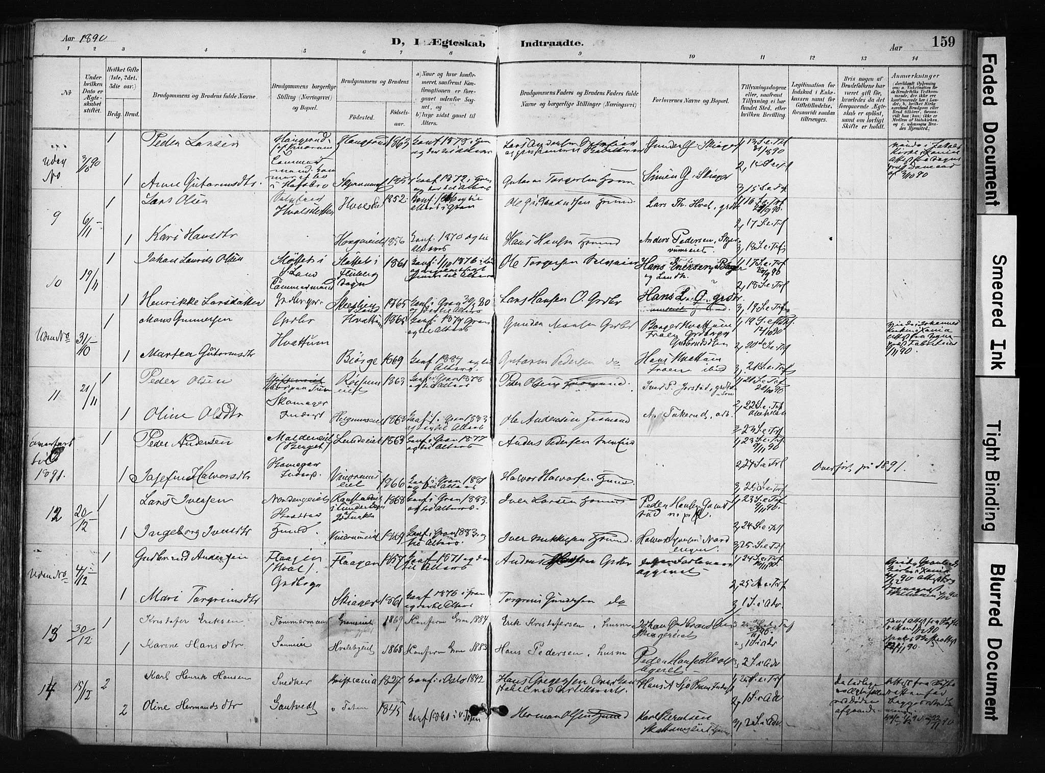 Gran prestekontor, AV/SAH-PREST-112/H/Ha/Haa/L0017: Parish register (official) no. 17, 1889-1897, p. 159