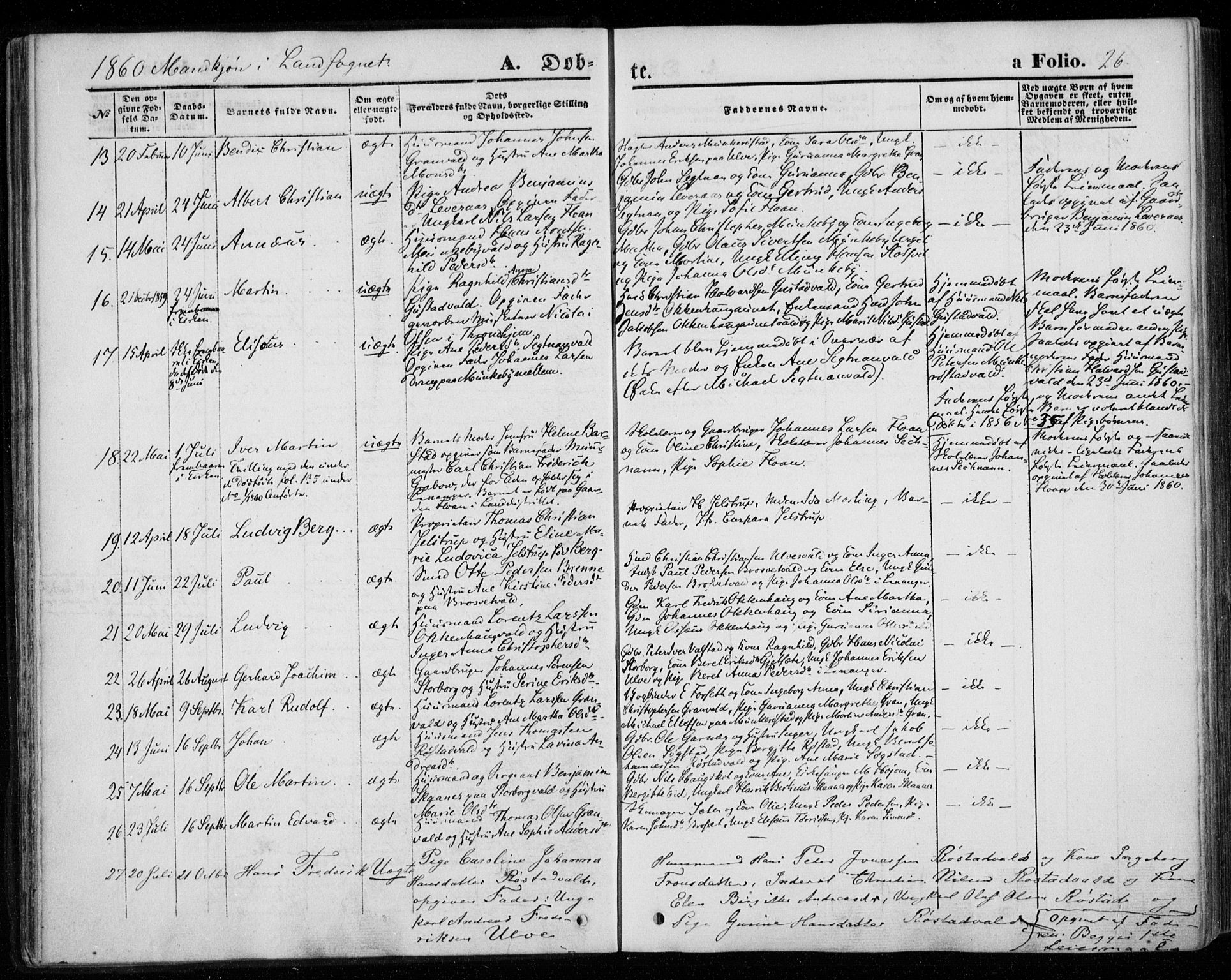 Ministerialprotokoller, klokkerbøker og fødselsregistre - Nord-Trøndelag, SAT/A-1458/720/L0184: Parish register (official) no. 720A02 /2, 1855-1863, p. 26