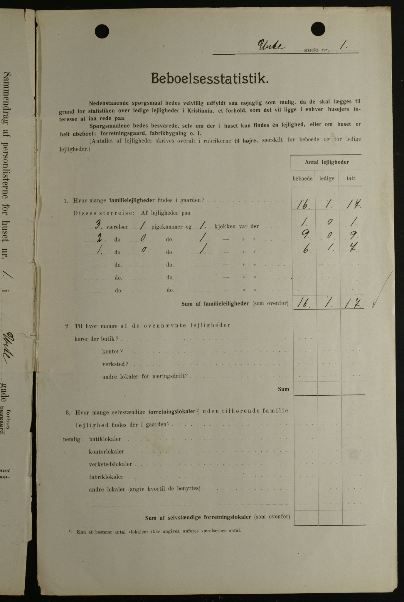 OBA, Municipal Census 1908 for Kristiania, 1908, p. 108218