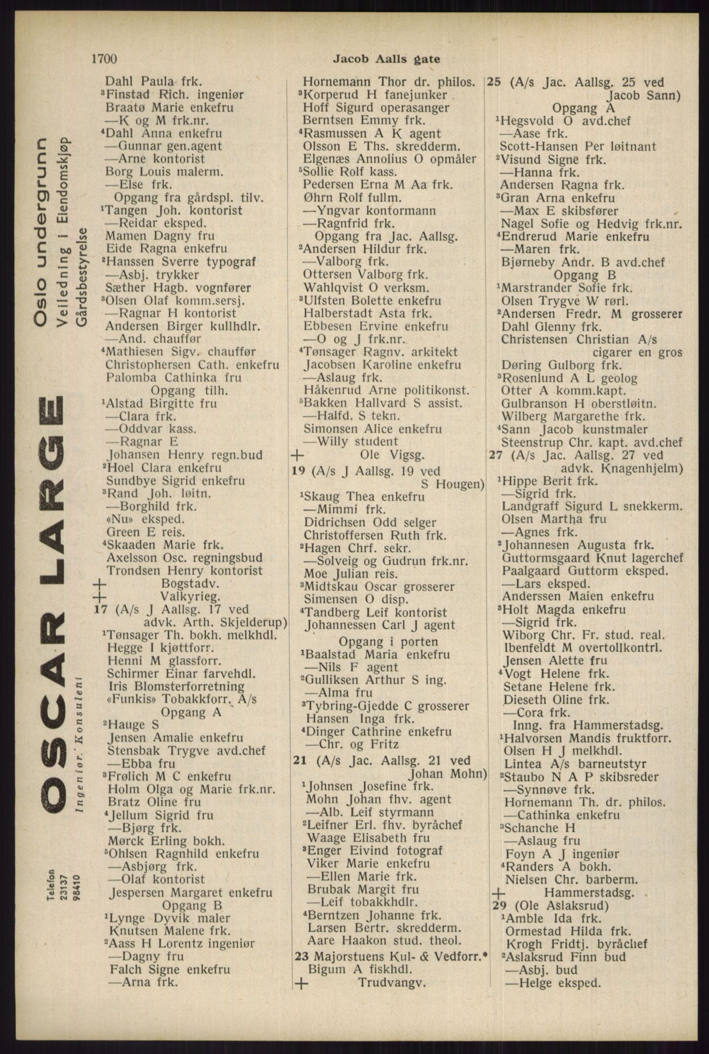 Kristiania/Oslo adressebok, PUBL/-, 1934, p. 1700