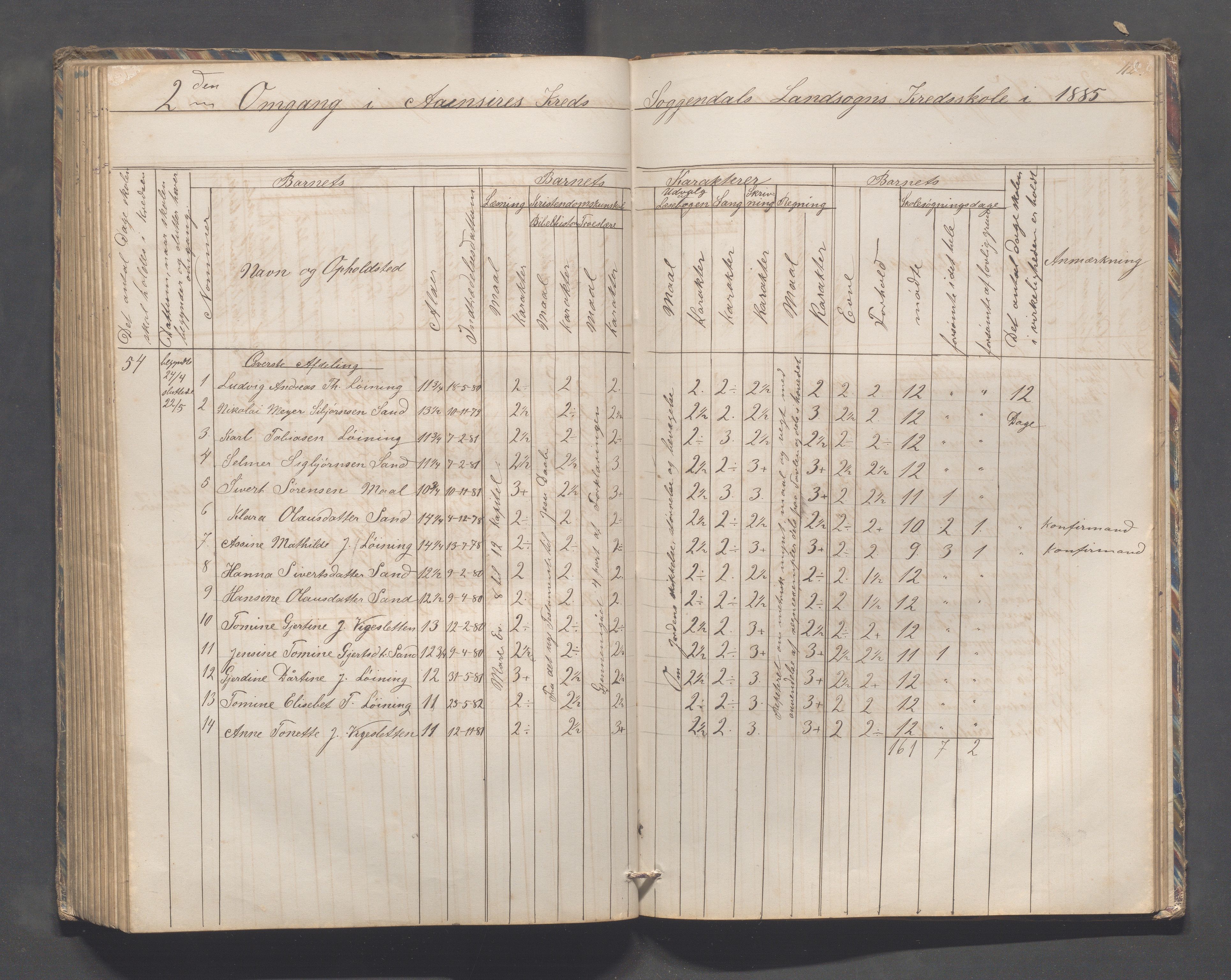 Sokndal kommune- Skolestyret/Skolekontoret, IKAR/K-101142/H/L0010: Skoleprotokoll - Åna-Sira, Log, Brambo,Skogstad,Tellnes, 1865-1886, p. 112