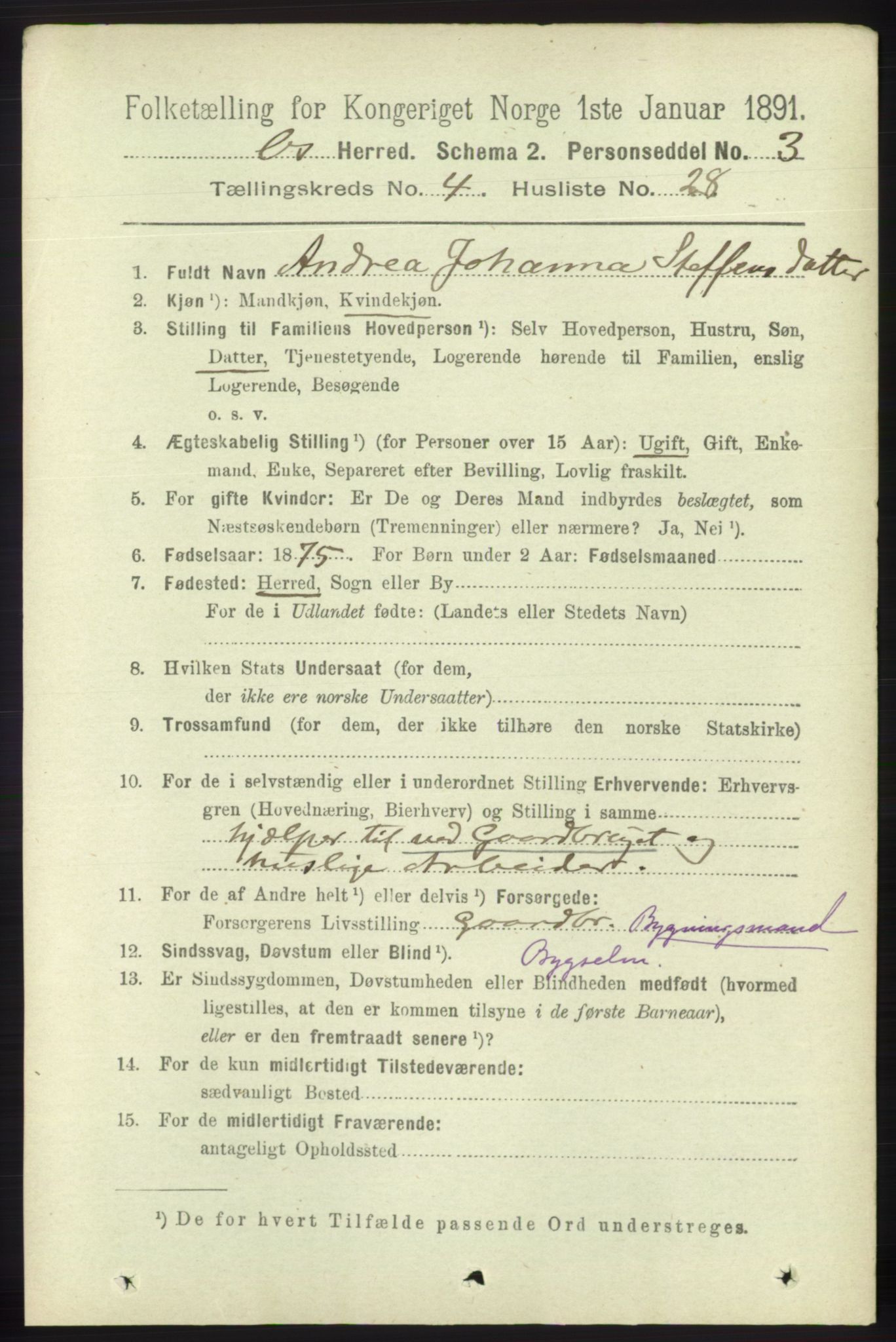 RA, 1891 census for 1243 Os, 1891, p. 1071