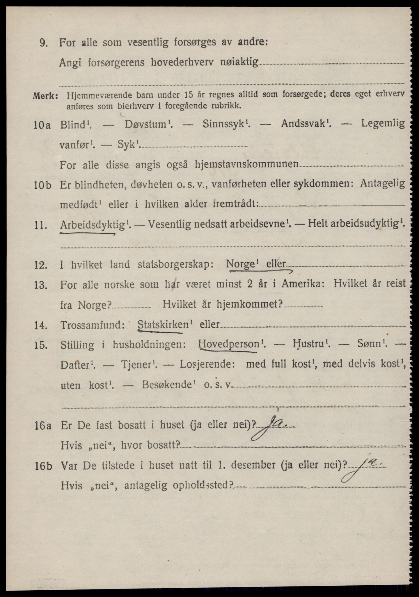 SAT, 1920 census for Ulstein, 1920, p. 1829