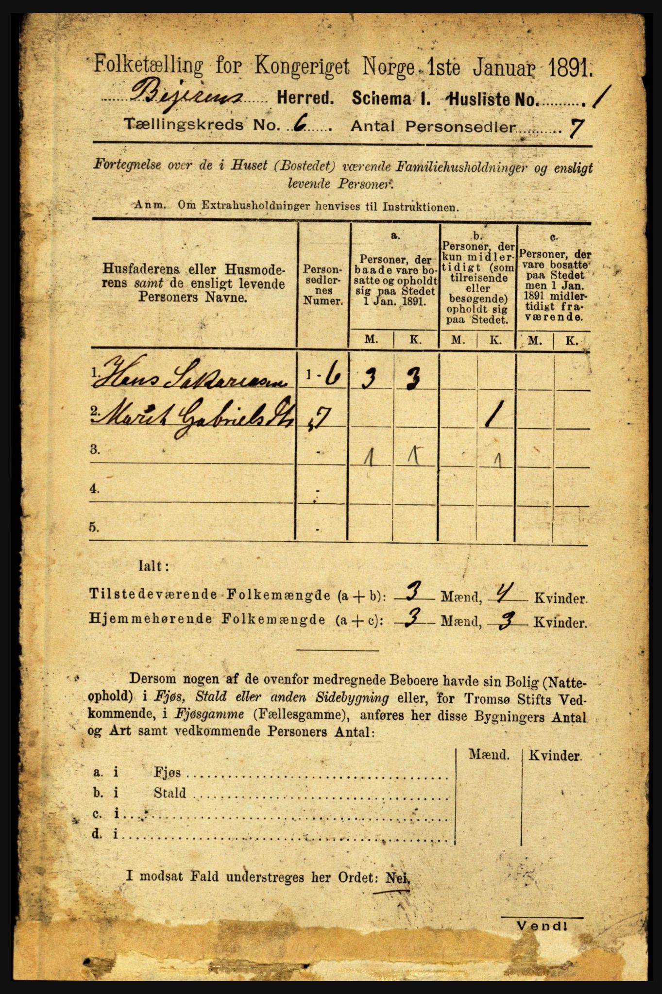 RA, 1891 census for 1839 Beiarn, 1891, p. 1855