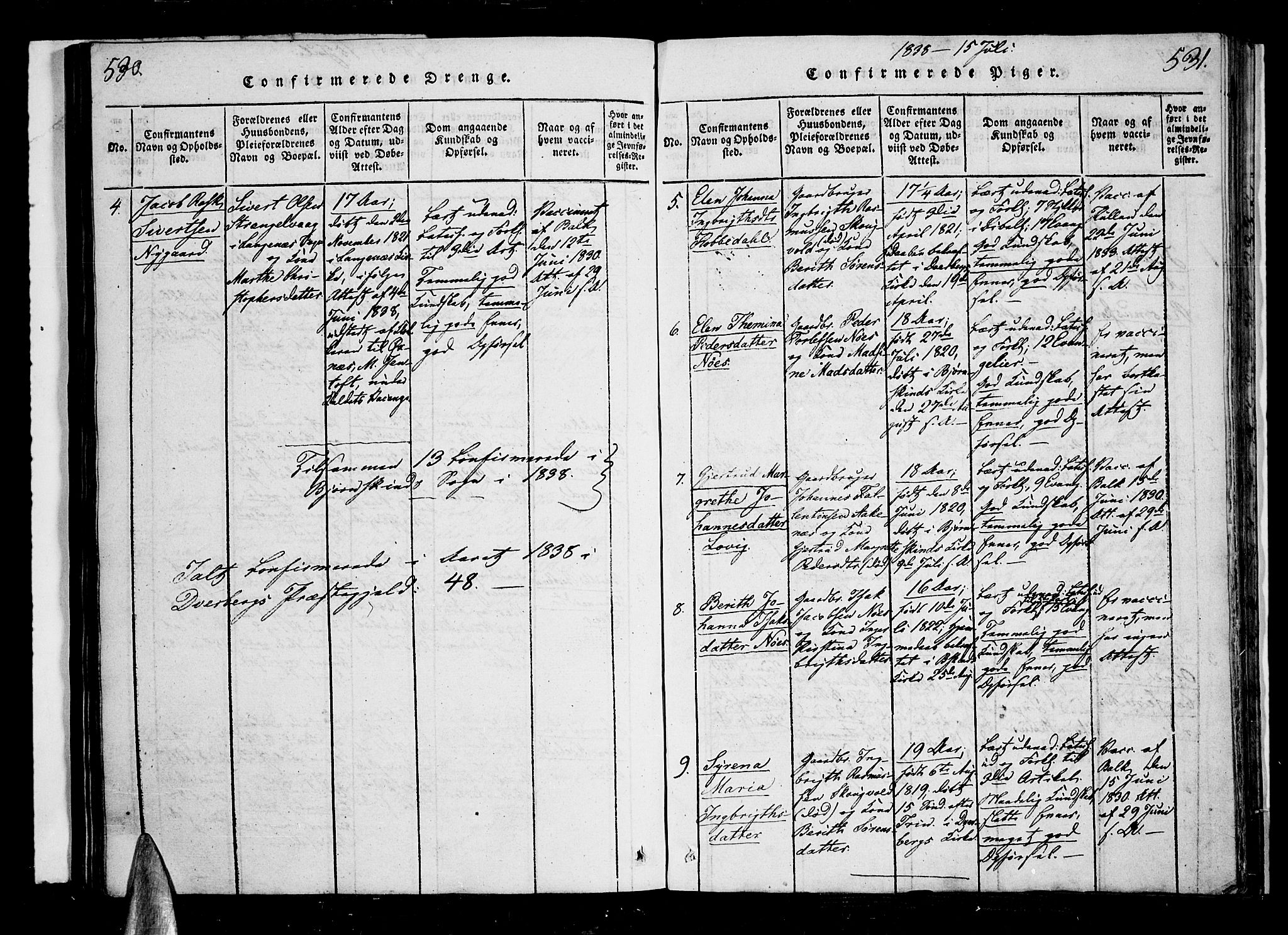 Ministerialprotokoller, klokkerbøker og fødselsregistre - Nordland, AV/SAT-A-1459/897/L1395: Parish register (official) no. 897A03, 1820-1841, p. 530-531