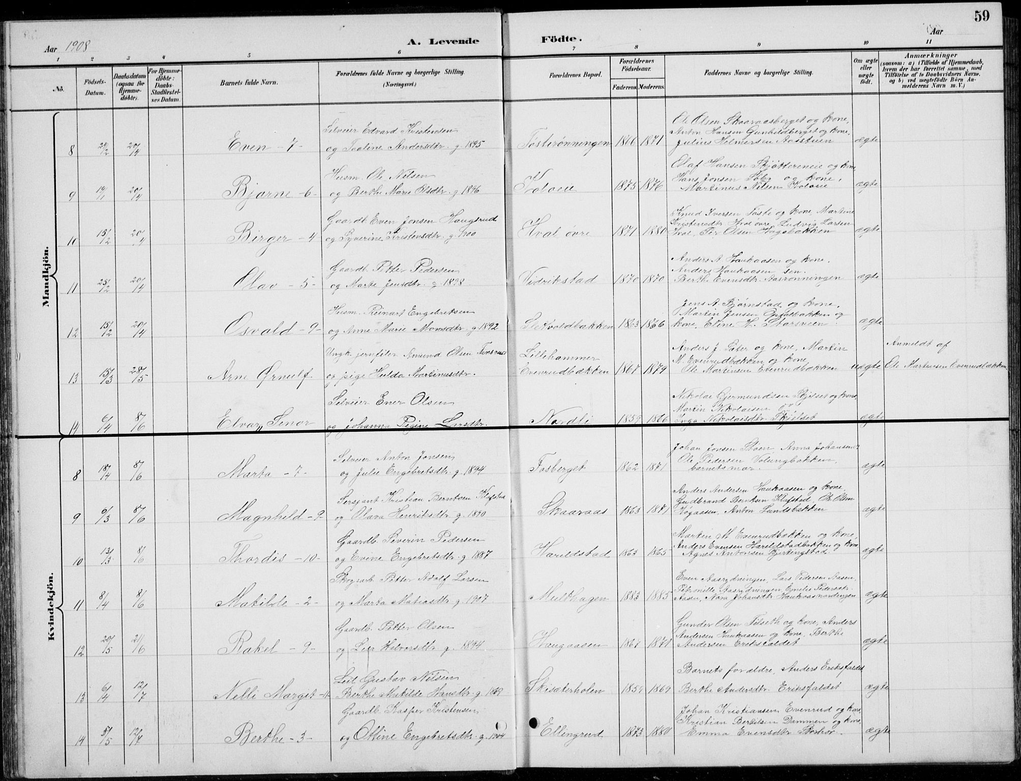 Romedal prestekontor, AV/SAH-PREST-004/L/L0013: Parish register (copy) no. 13, 1896-1937, p. 59