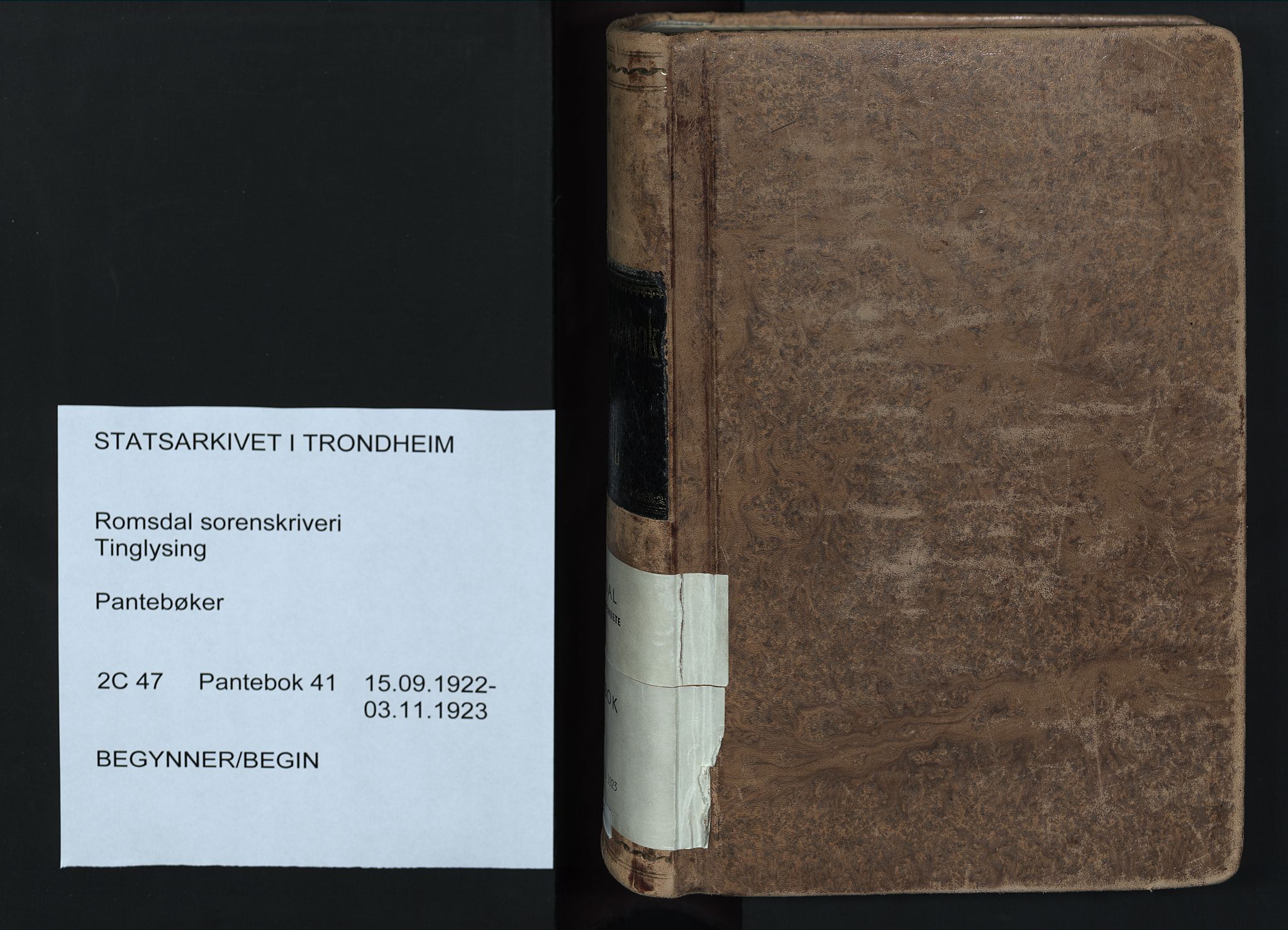 Romsdal sorenskriveri, AV/SAT-A-4149/1/2/2C/L0047: Mortgage book no. 41, 1922-1923