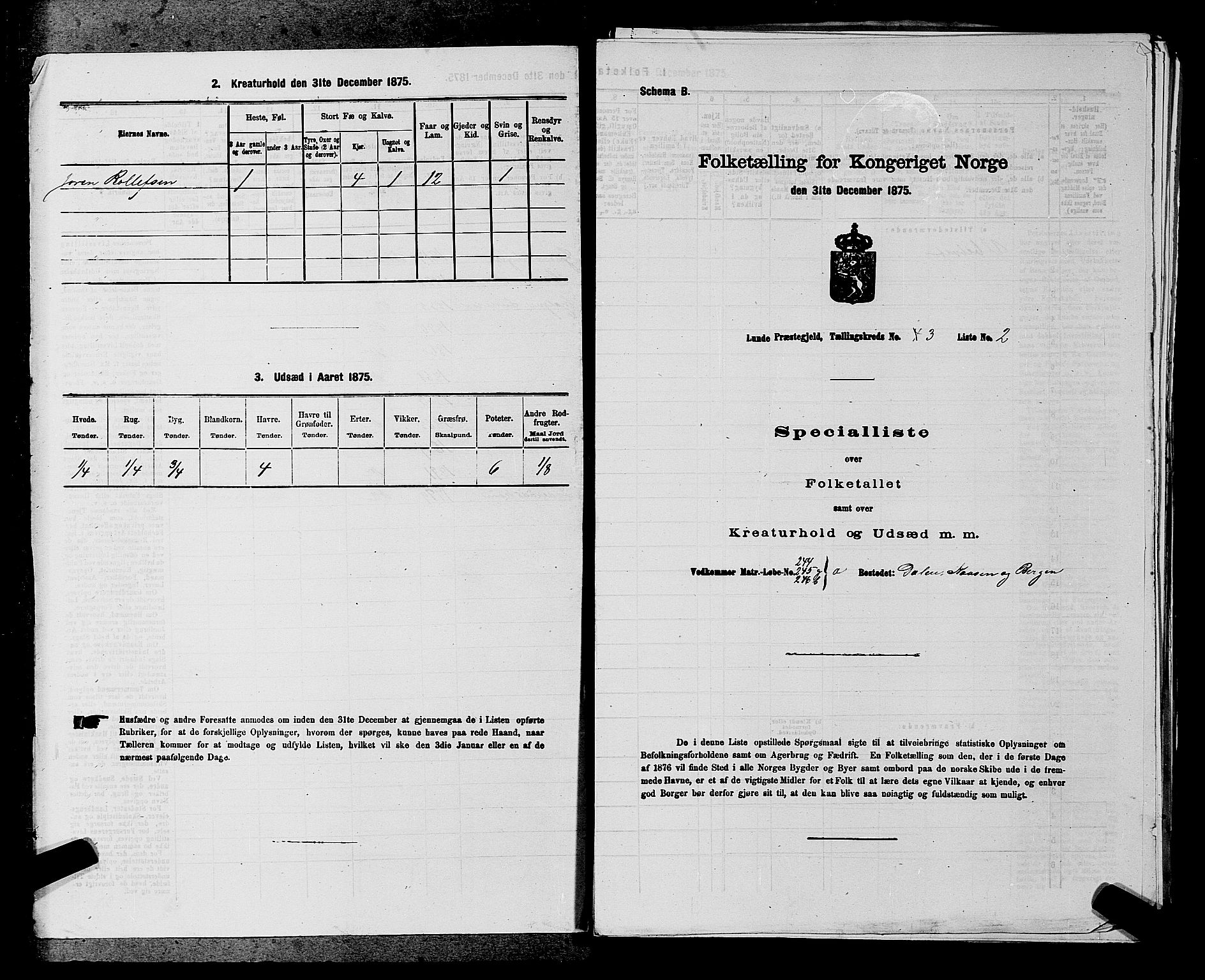 SAKO, 1875 census for 0820P Lunde, 1875, p. 359