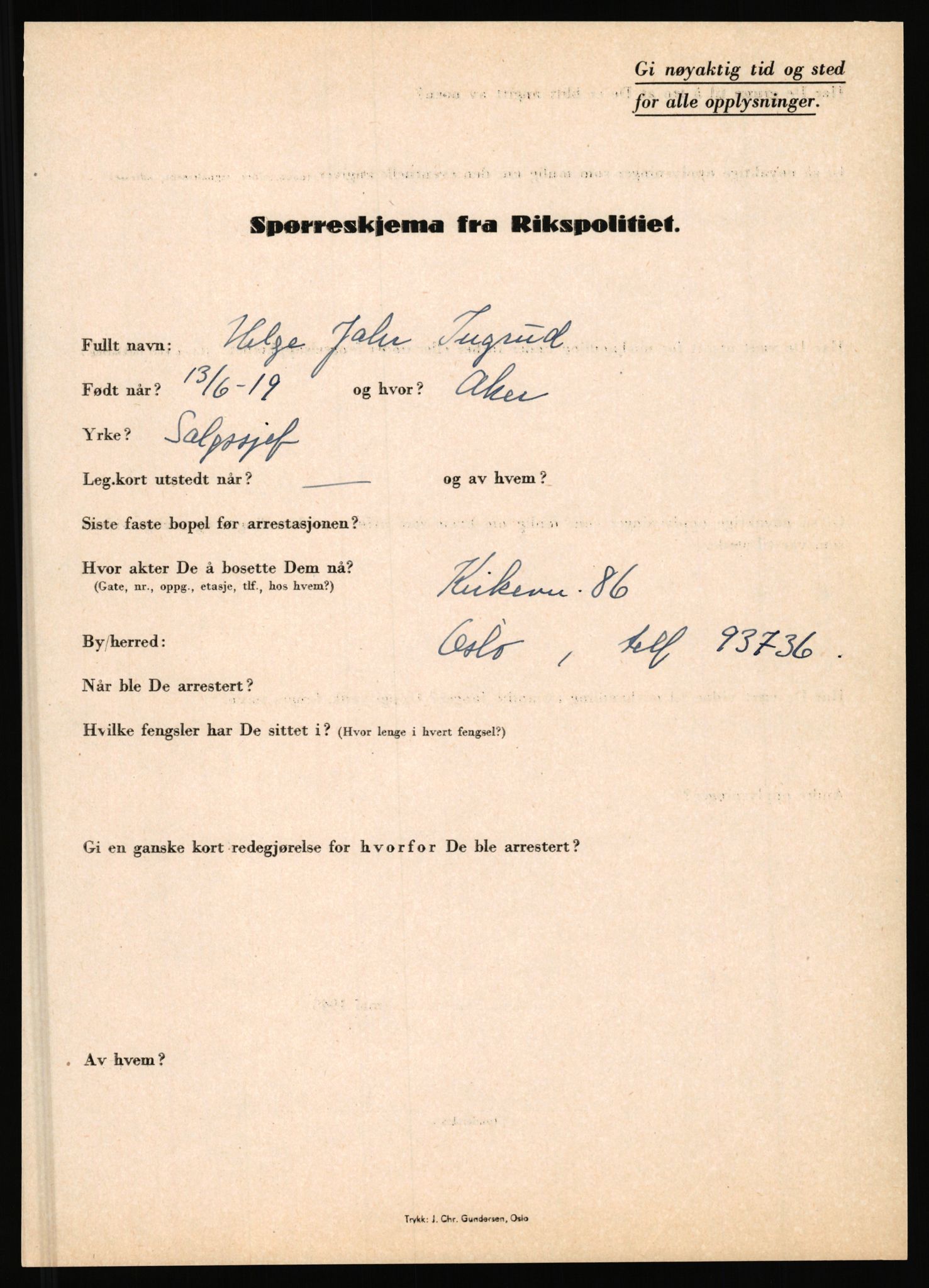 Rikspolitisjefen, AV/RA-S-1560/L/L0007: Heen, Erik C. - Iversen, Trygve, 1940-1945, p. 1159