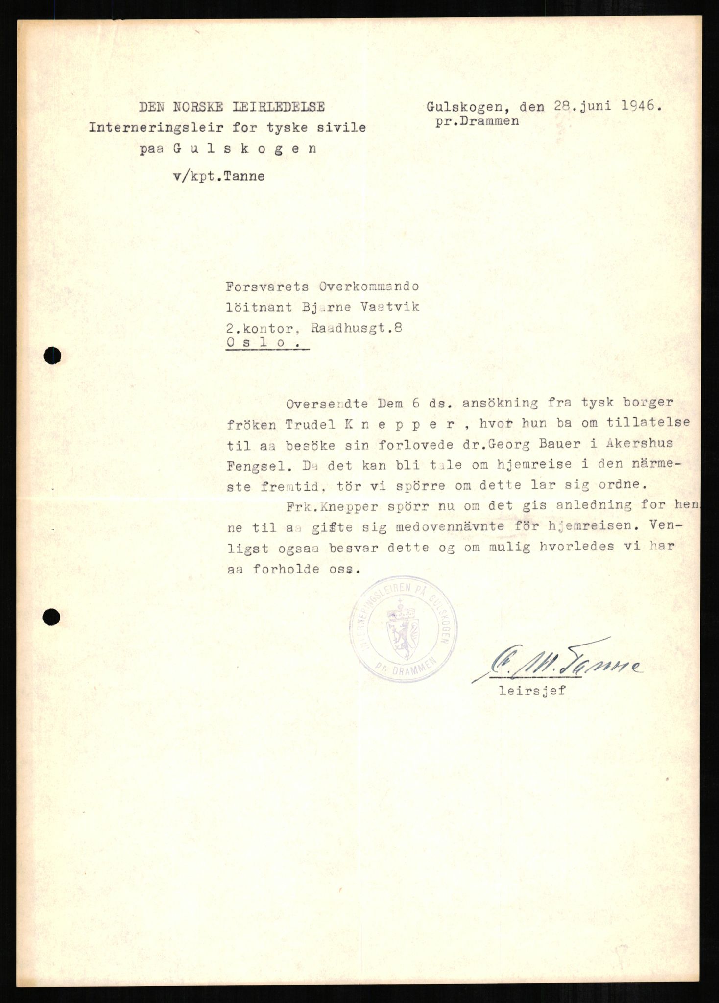 Forsvaret, Forsvarets overkommando II, RA/RAFA-3915/D/Db/L0002: CI Questionaires. Tyske okkupasjonsstyrker i Norge. Tyskere., 1945-1946, p. 237