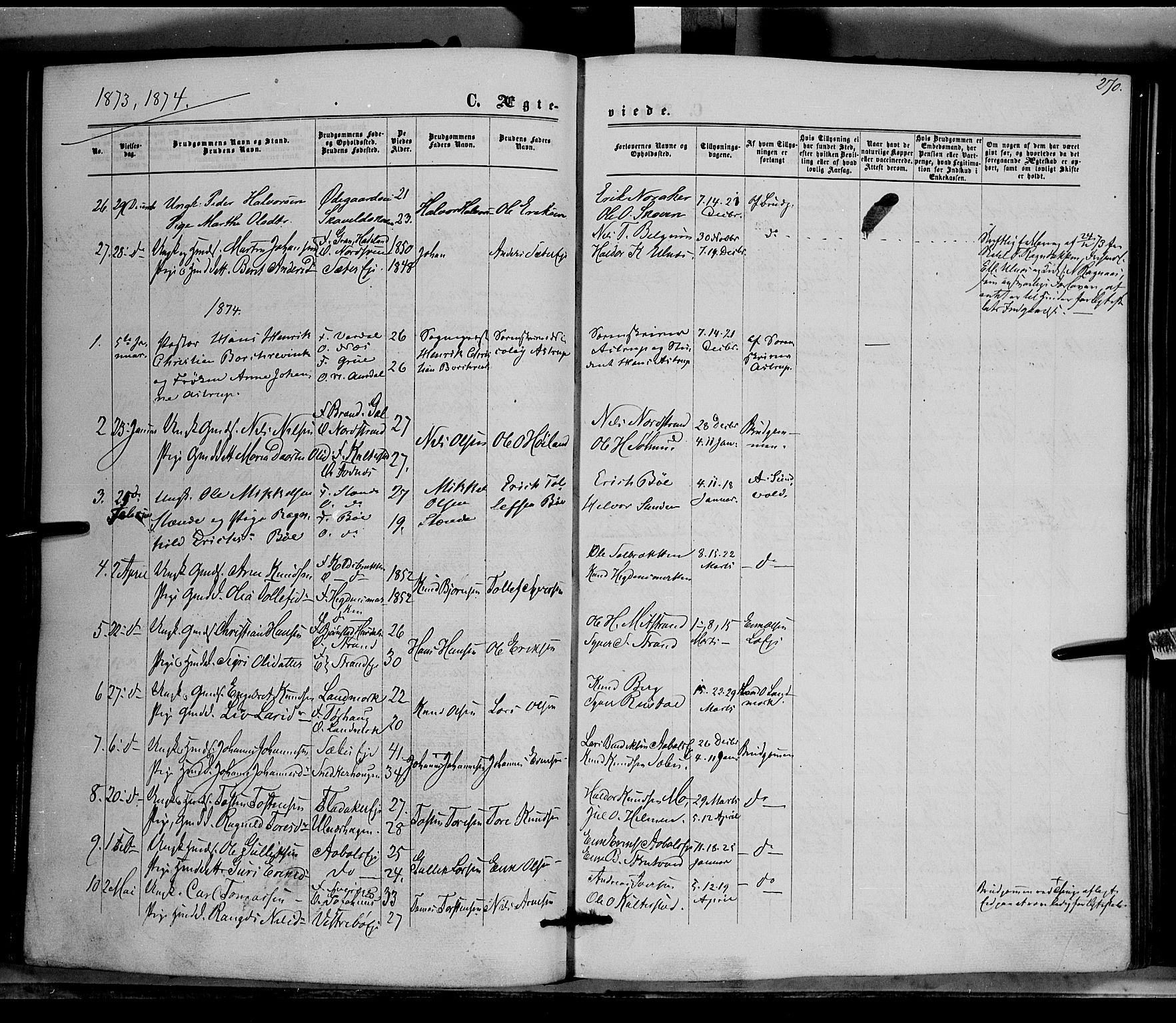 Nord-Aurdal prestekontor, AV/SAH-PREST-132/H/Ha/Haa/L0008: Parish register (official) no. 8, 1863-1875, p. 270