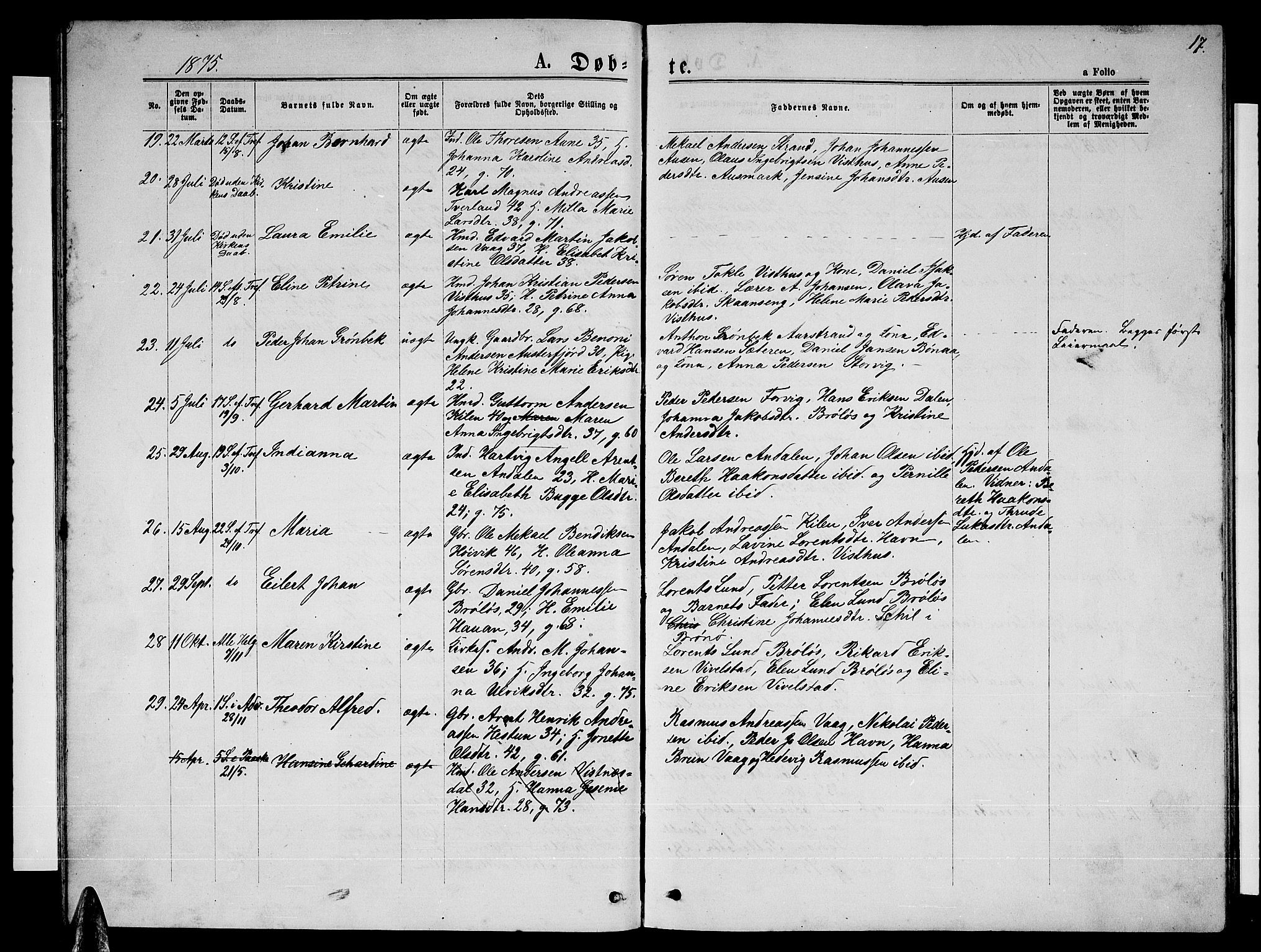 Ministerialprotokoller, klokkerbøker og fødselsregistre - Nordland, AV/SAT-A-1459/819/L0276: Parish register (copy) no. 819C02, 1869-1887, p. 17