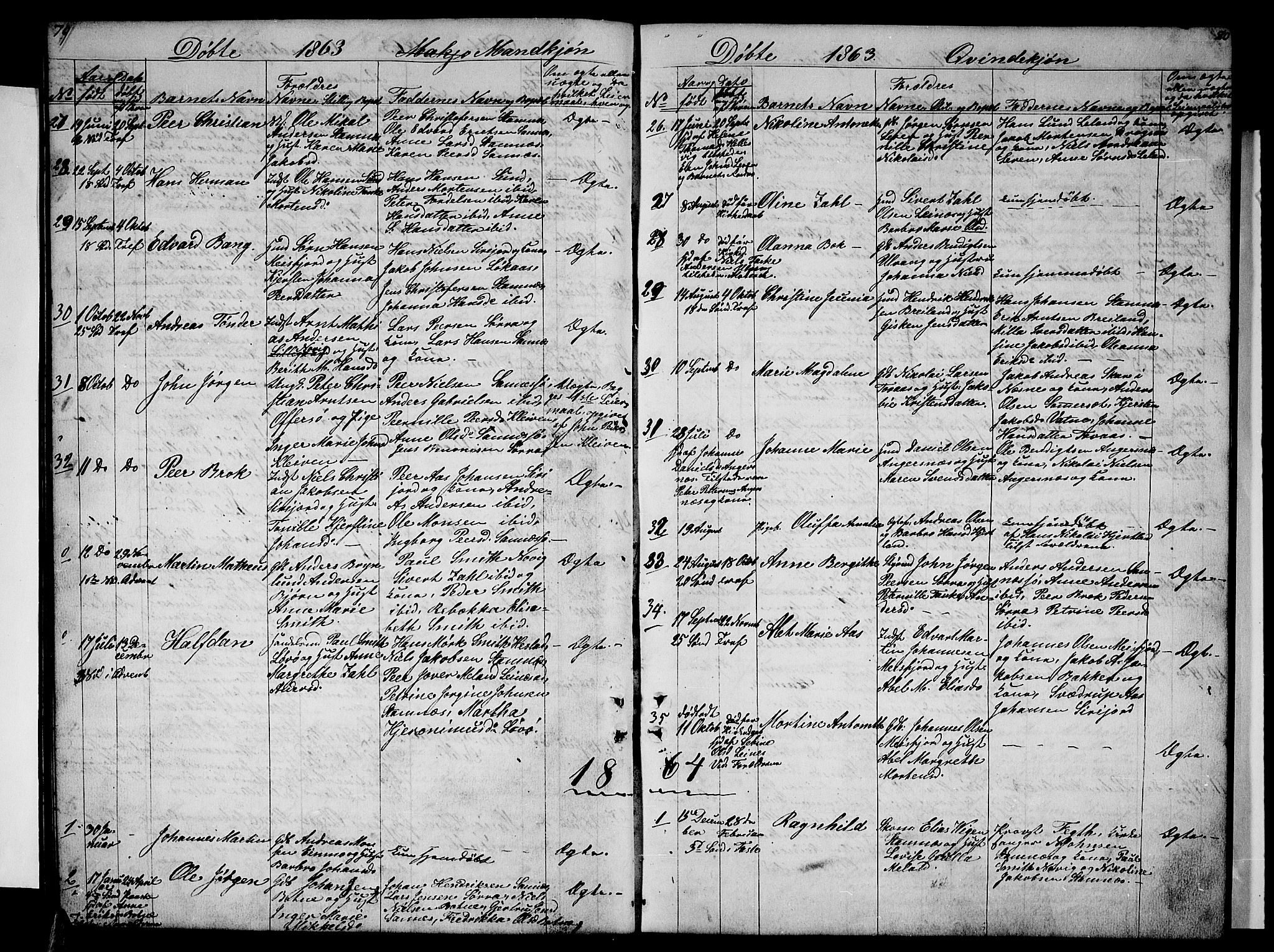 Ministerialprotokoller, klokkerbøker og fødselsregistre - Nordland, AV/SAT-A-1459/831/L0475: Parish register (copy) no. 831C02, 1851-1865, p. 79-80