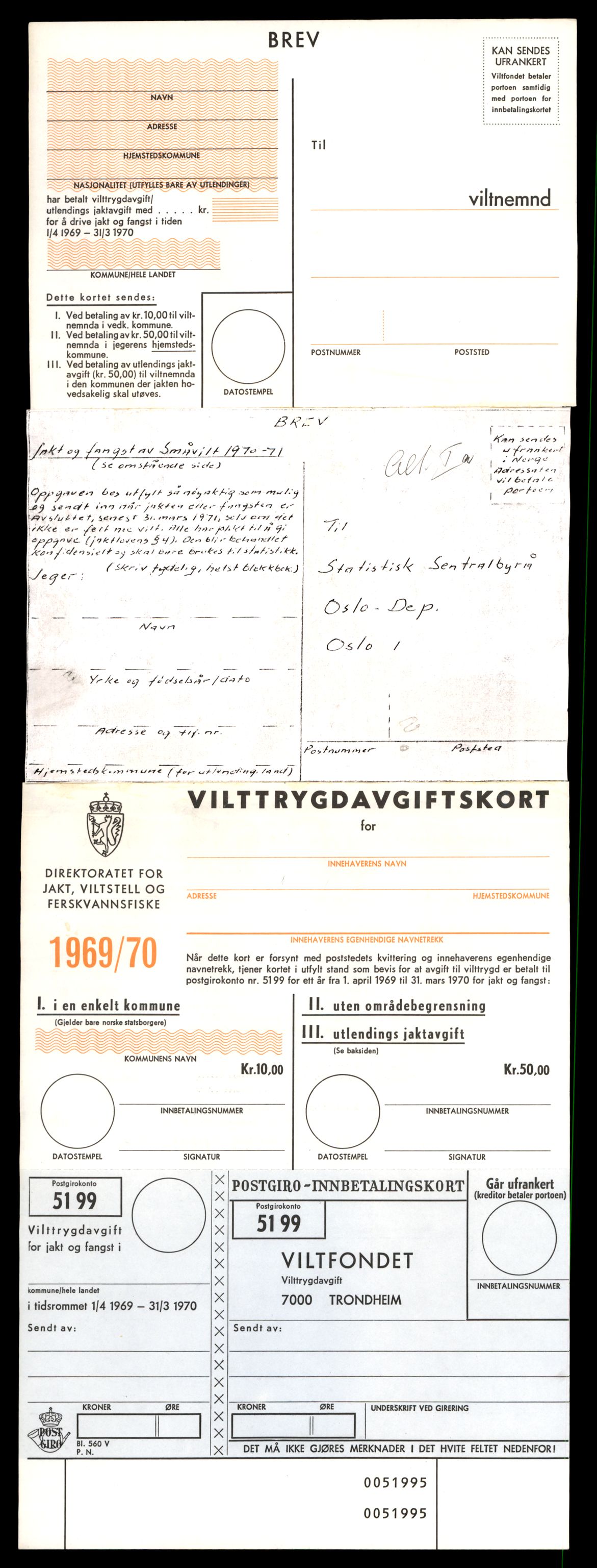 Direktoratet for naturforvaltning, AV/SAT-A-5209/4/D/De/L0102: Oppsyn, oppgaveplikt, 1965-1975, p. 141