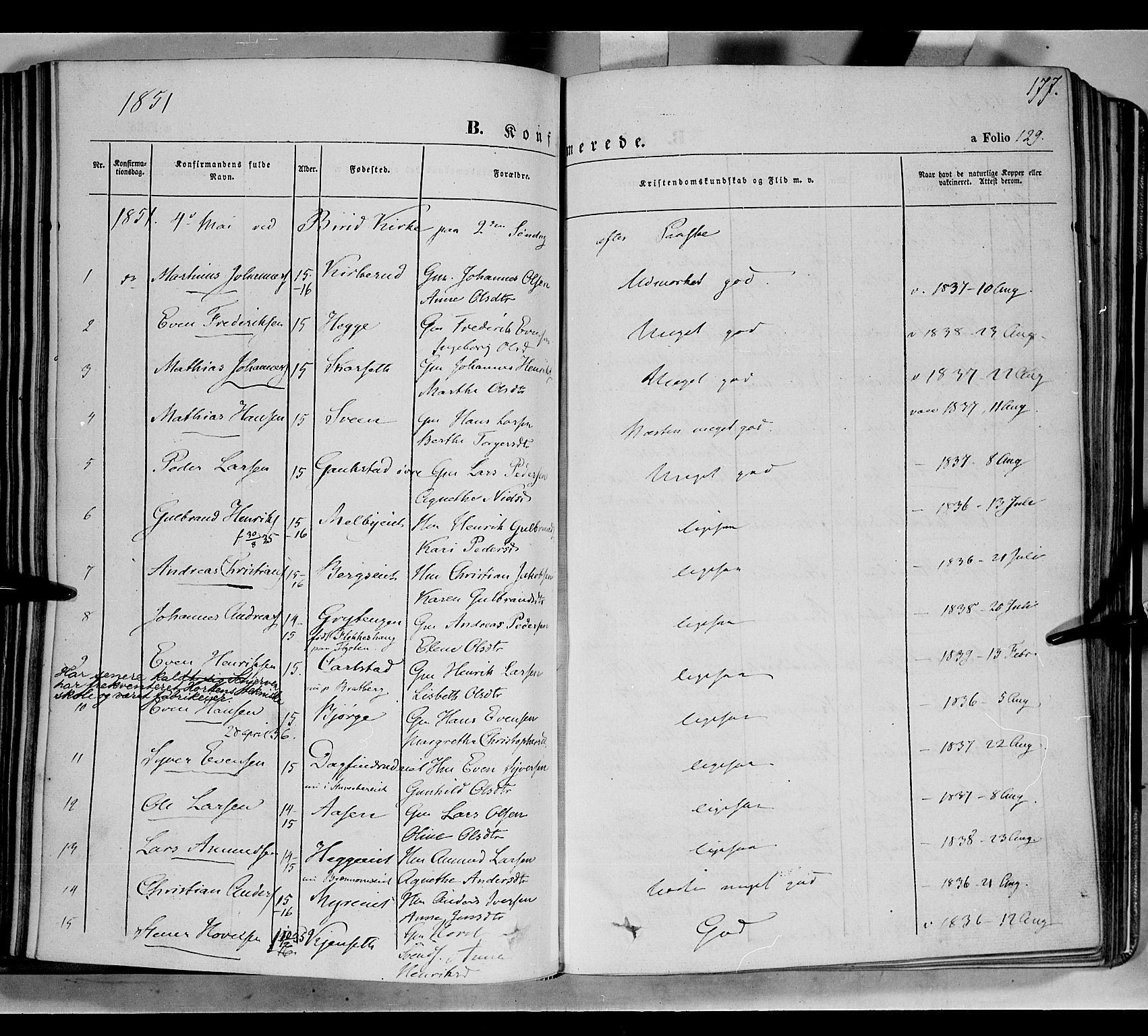 Biri prestekontor, AV/SAH-PREST-096/H/Ha/Haa/L0005: Parish register (official) no. 5, 1843-1854, p. 177