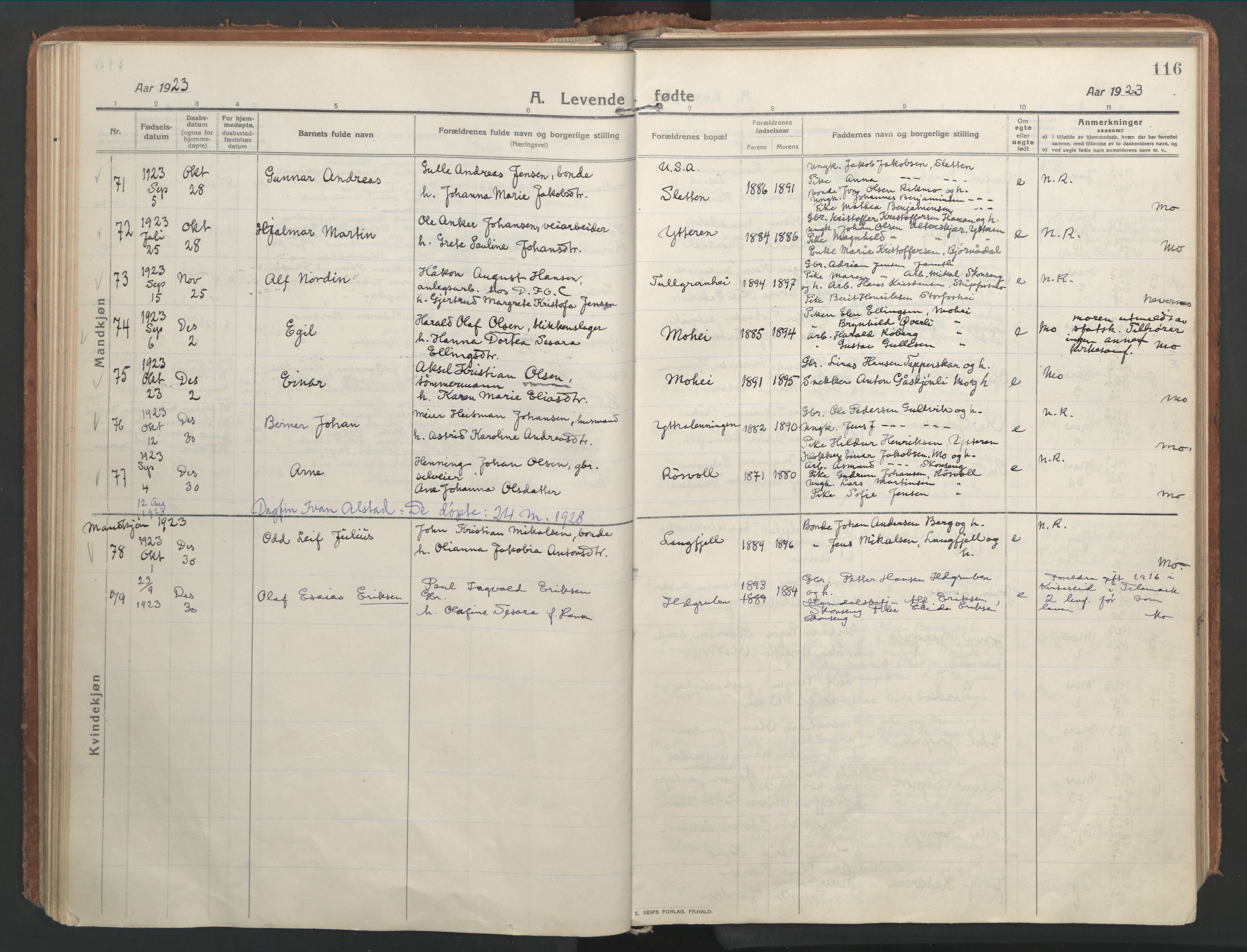 Ministerialprotokoller, klokkerbøker og fødselsregistre - Nordland, SAT/A-1459/827/L0404: Parish register (official) no. 827A16, 1912-1925, p. 116