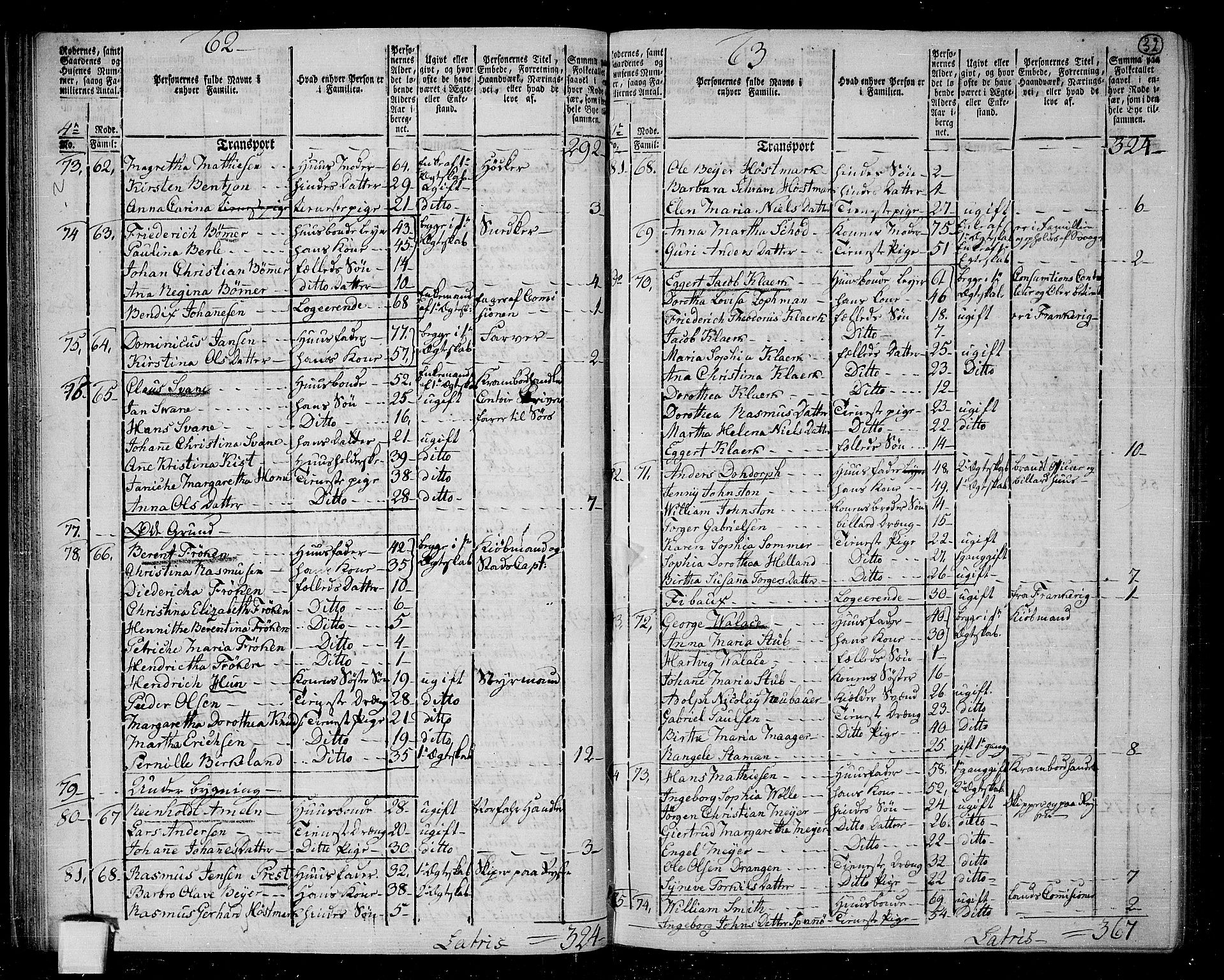 RA, 1801 census for 1301 Bergen, 1801, p. 31b-32a