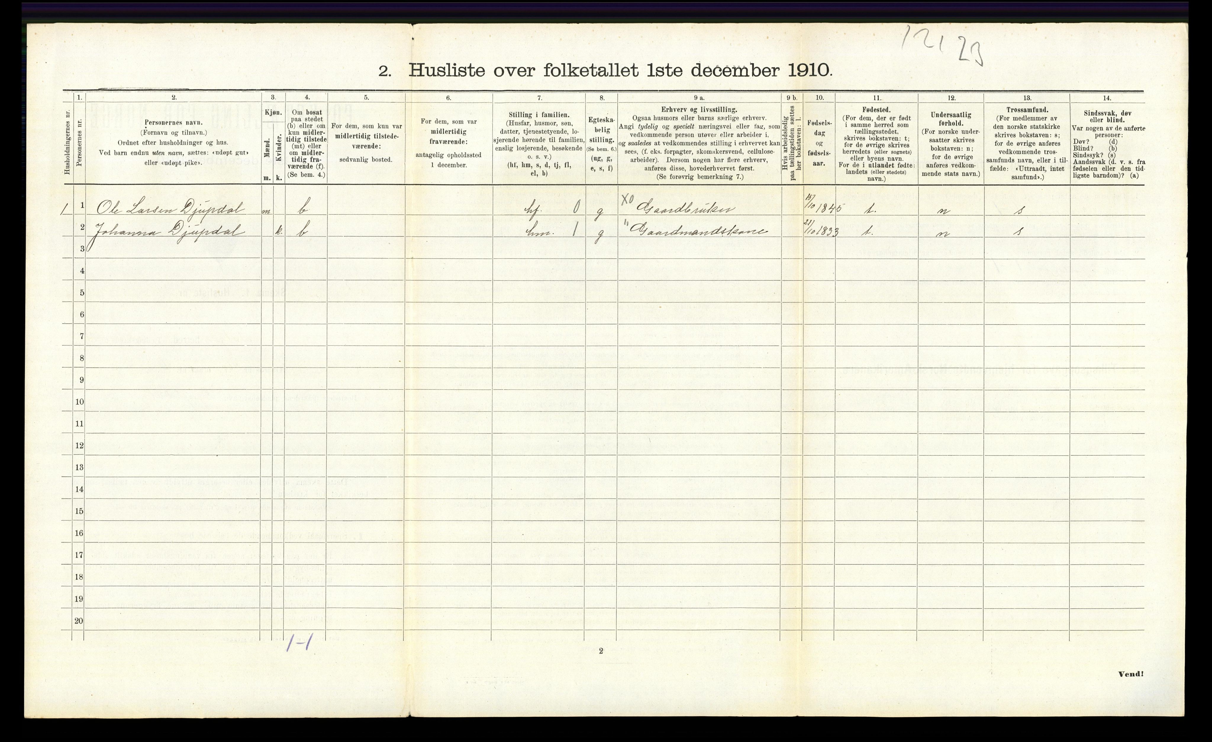 RA, 1910 census for Tolga, 1910, p. 973