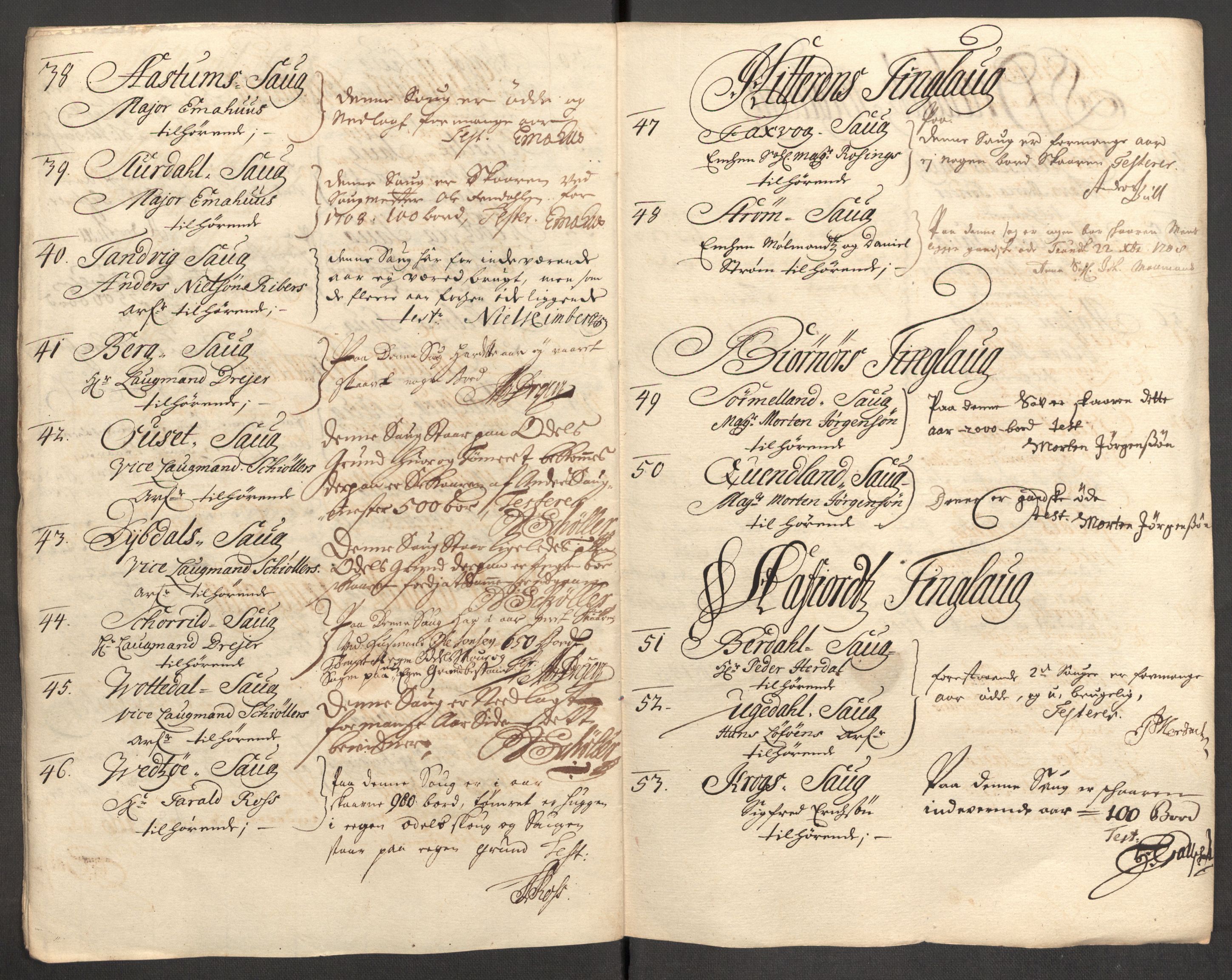 Rentekammeret inntil 1814, Reviderte regnskaper, Fogderegnskap, RA/EA-4092/R57/L3858: Fogderegnskap Fosen, 1708-1709, p. 104