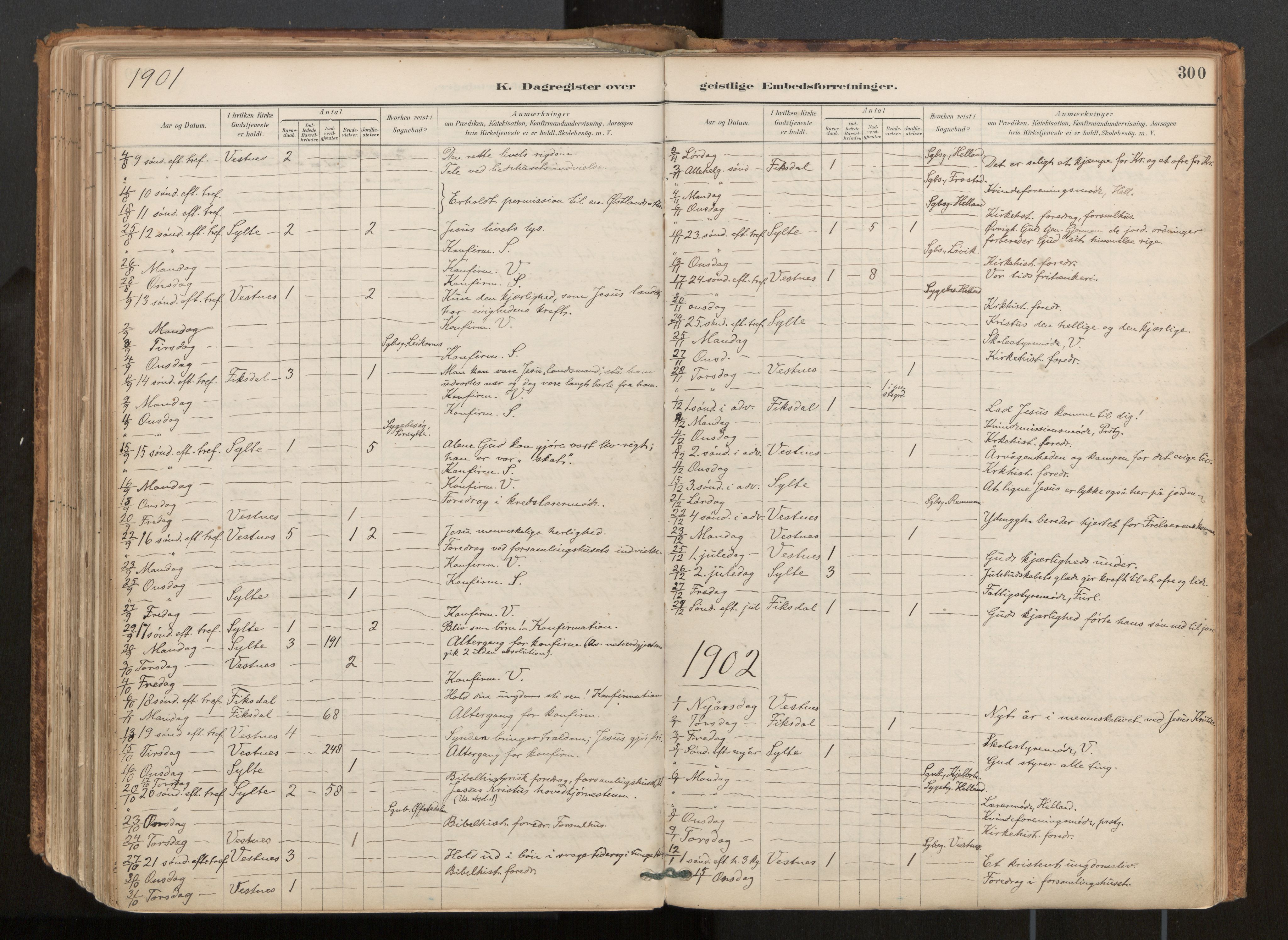 Ministerialprotokoller, klokkerbøker og fødselsregistre - Møre og Romsdal, AV/SAT-A-1454/539/L0531: Parish register (official) no. 539A04, 1887-1913, p. 300