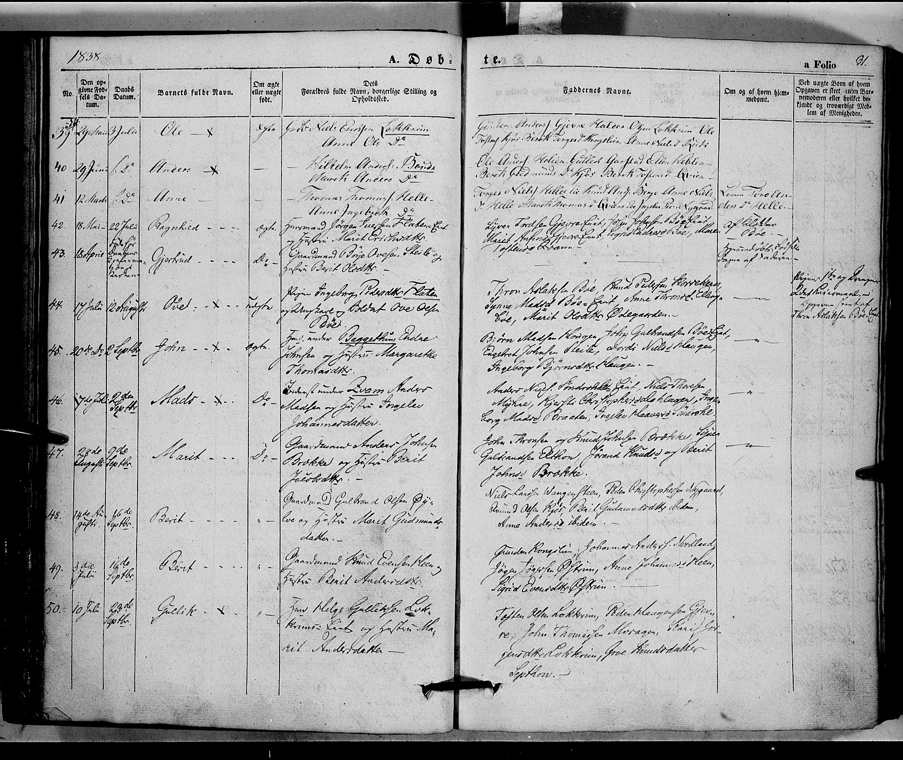 Vang prestekontor, Valdres, SAH/PREST-140/H/Ha/L0005: Parish register (official) no. 5, 1831-1845, p. 31