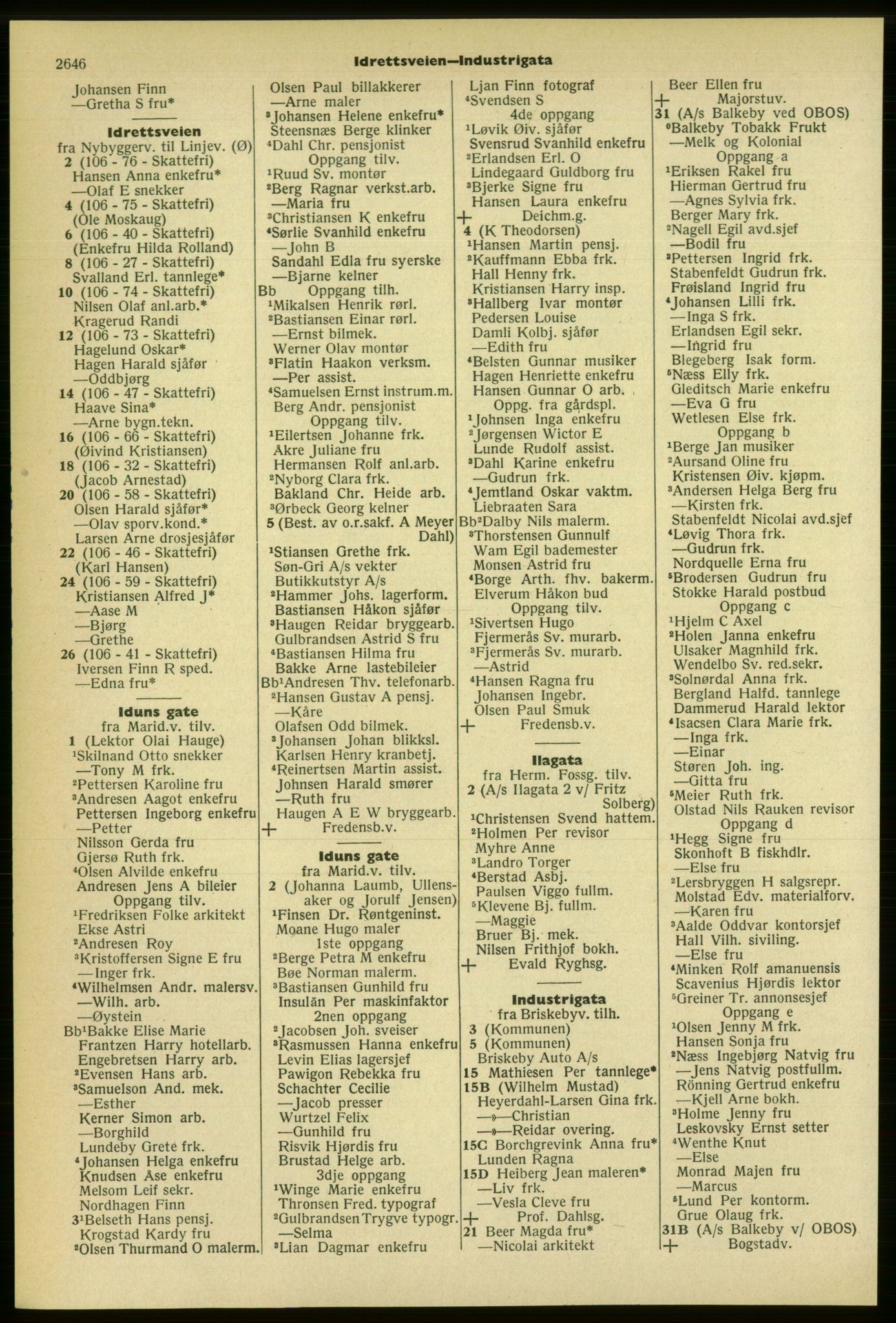Kristiania/Oslo adressebok, PUBL/-, 1961-1962, p. 2646