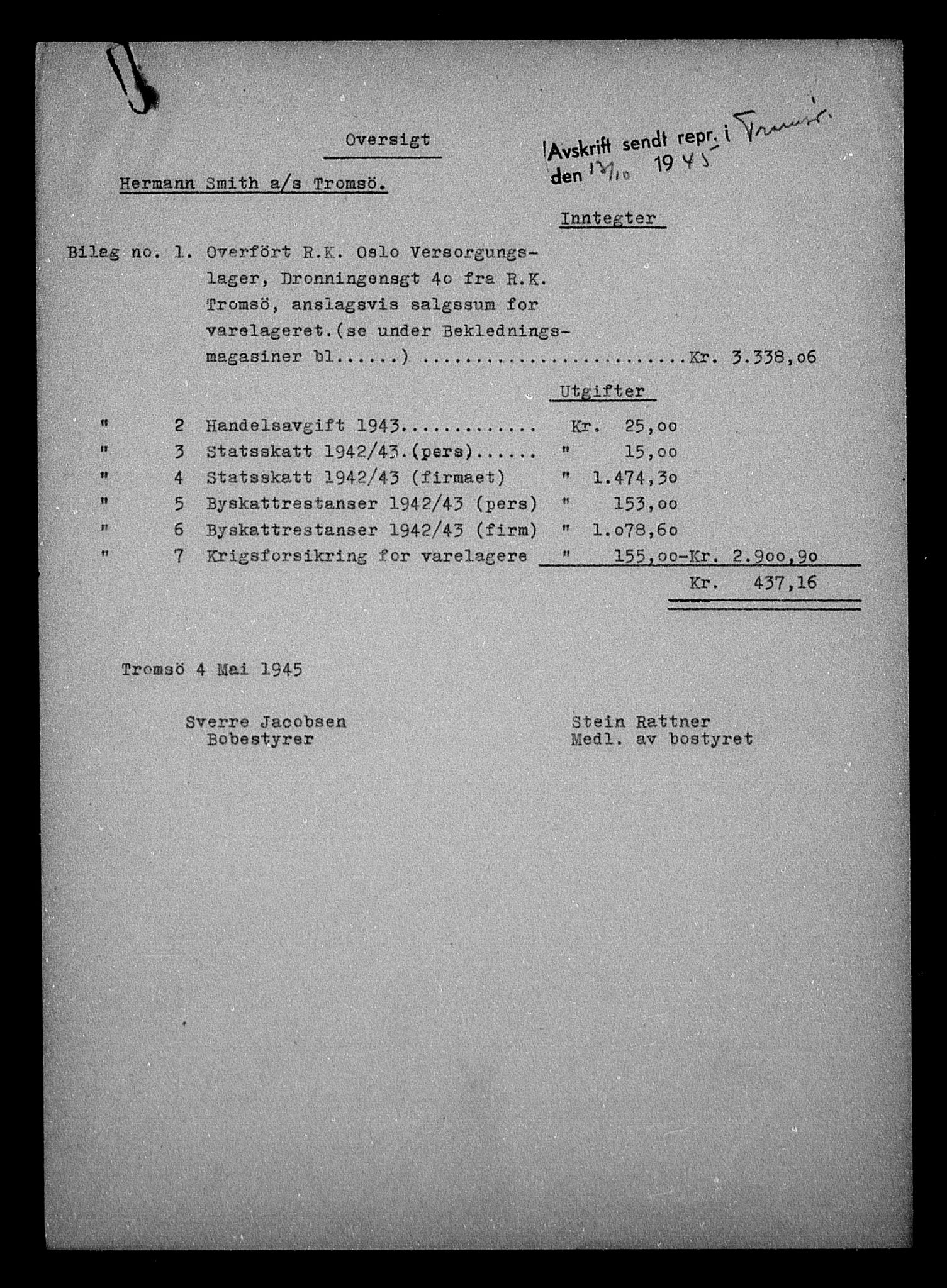 Justisdepartementet, Tilbakeføringskontoret for inndratte formuer, RA/S-1564/H/Hc/Hcb/L0916: --, 1945-1947, p. 454