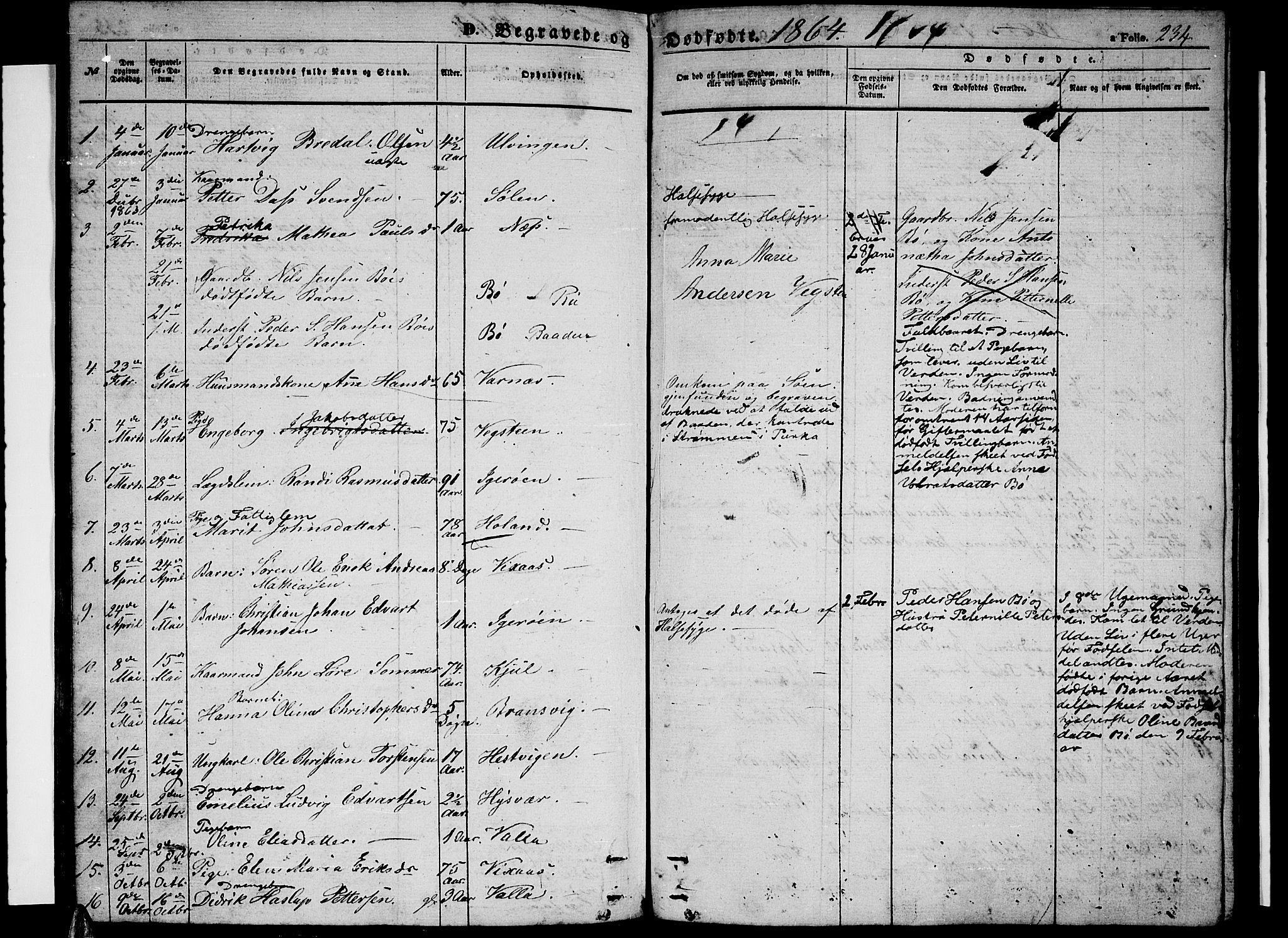 Ministerialprotokoller, klokkerbøker og fødselsregistre - Nordland, AV/SAT-A-1459/816/L0251: Parish register (copy) no. 816C01, 1852-1870, p. 234