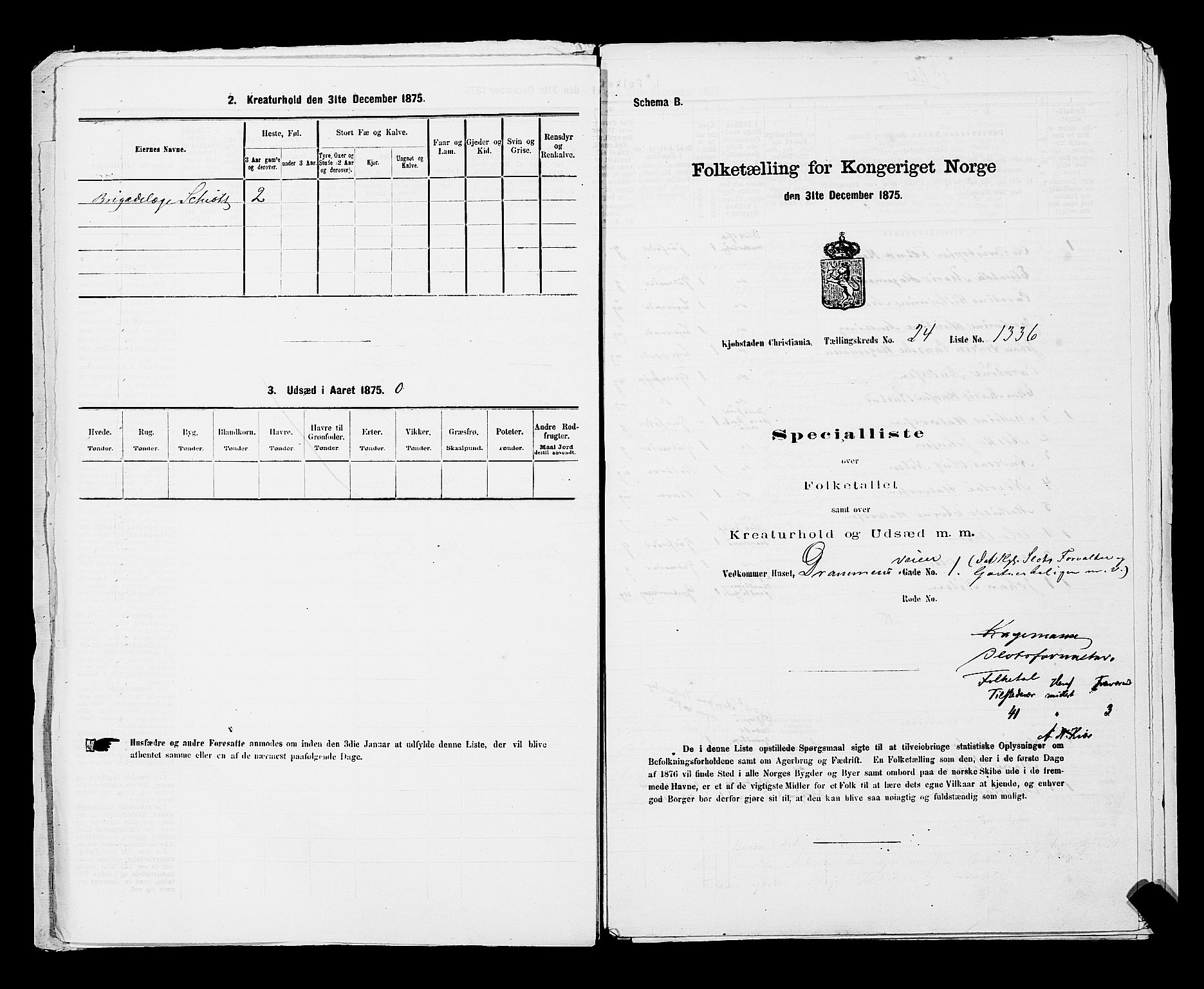 RA, 1875 census for 0301 Kristiania, 1875, p. 3949