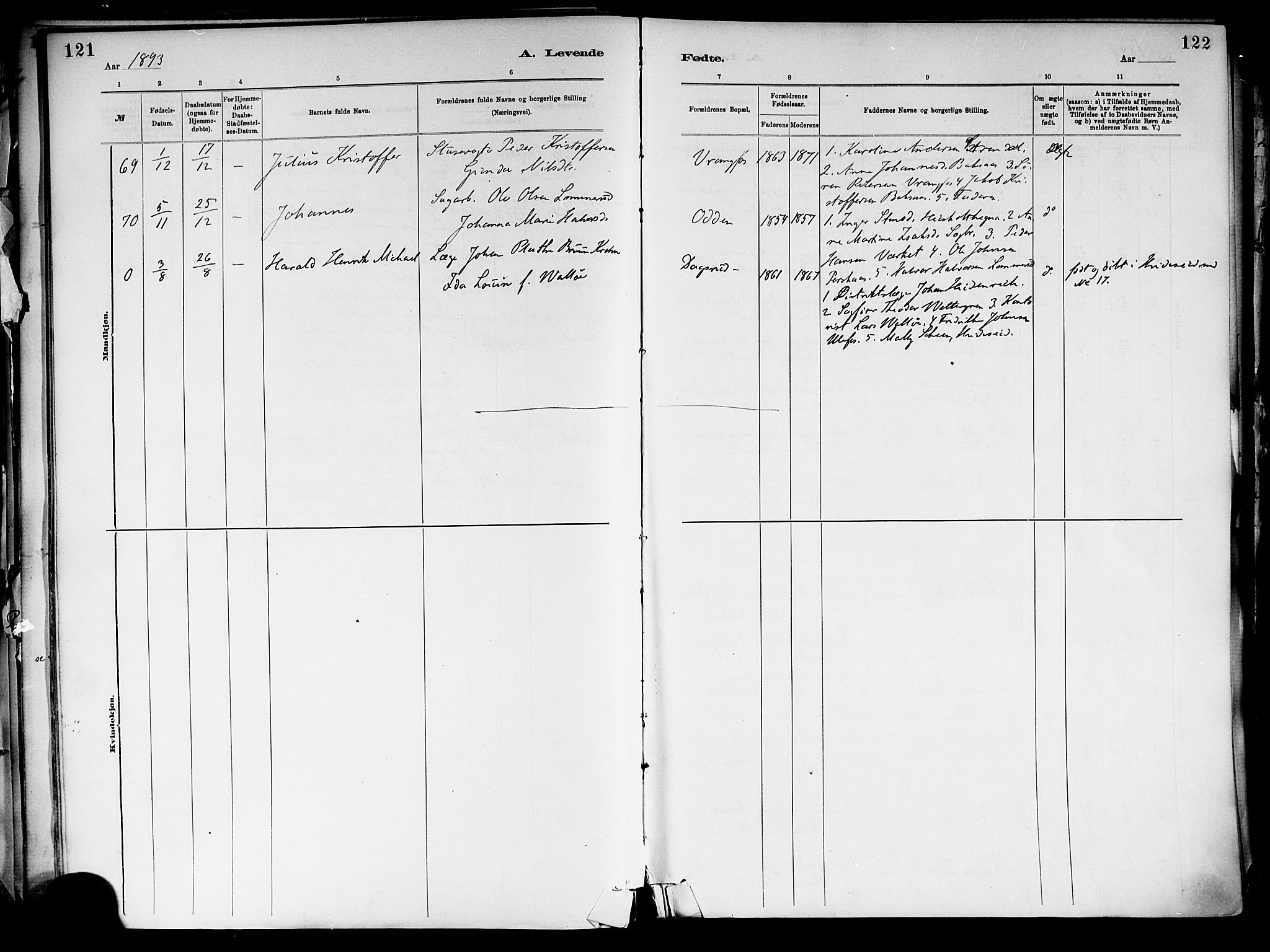 Holla kirkebøker, AV/SAKO-A-272/F/Fa/L0008: Parish register (official) no. 8, 1882-1897, p. 121