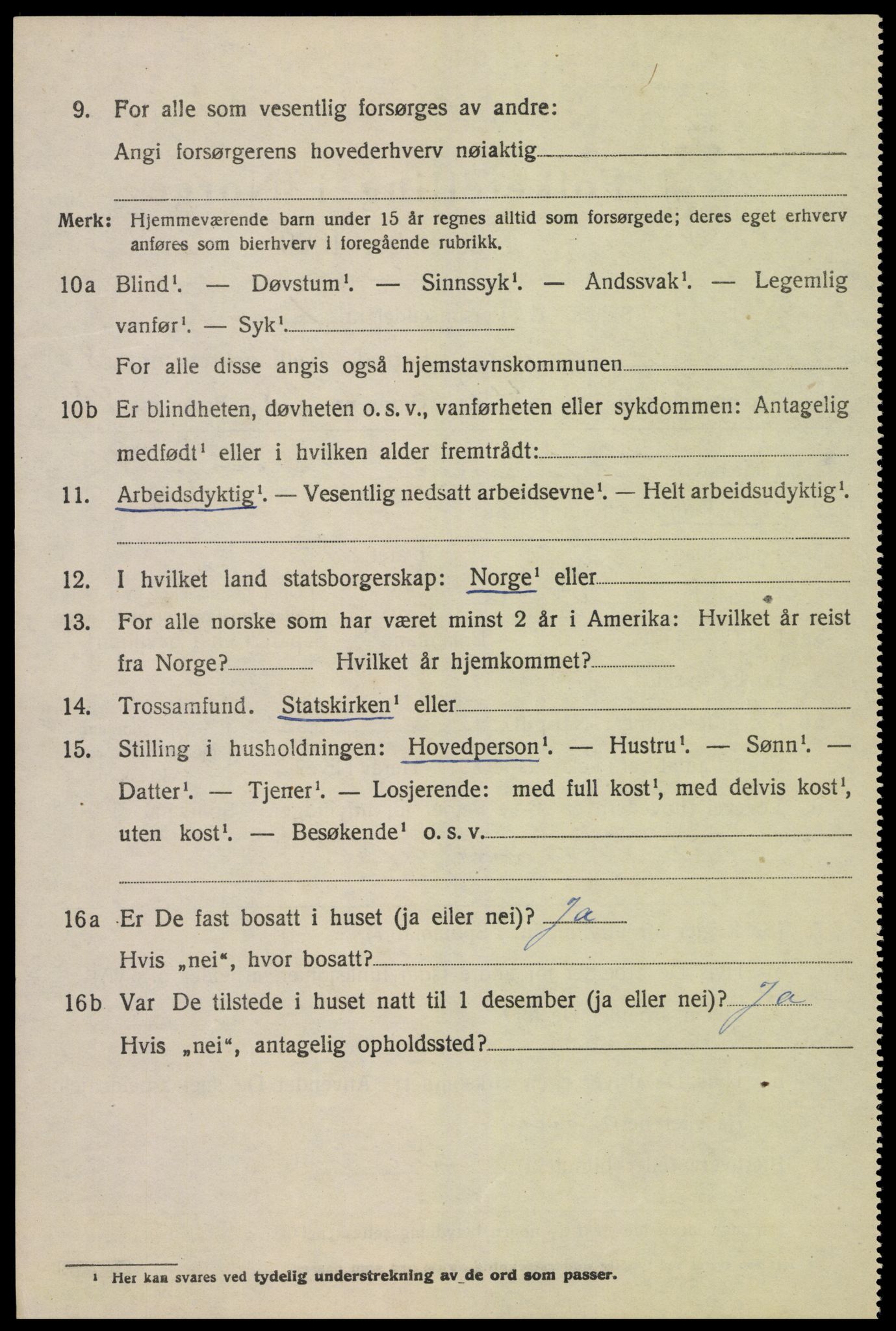 SAK, 1920 census for Fjære, 1920, p. 10788