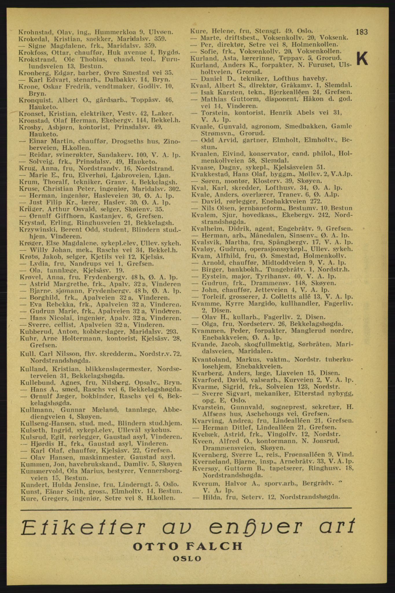 Aker adressebok/adressekalender, PUBL/001/A/005: Aker adressebok, 1934-1935, p. 183