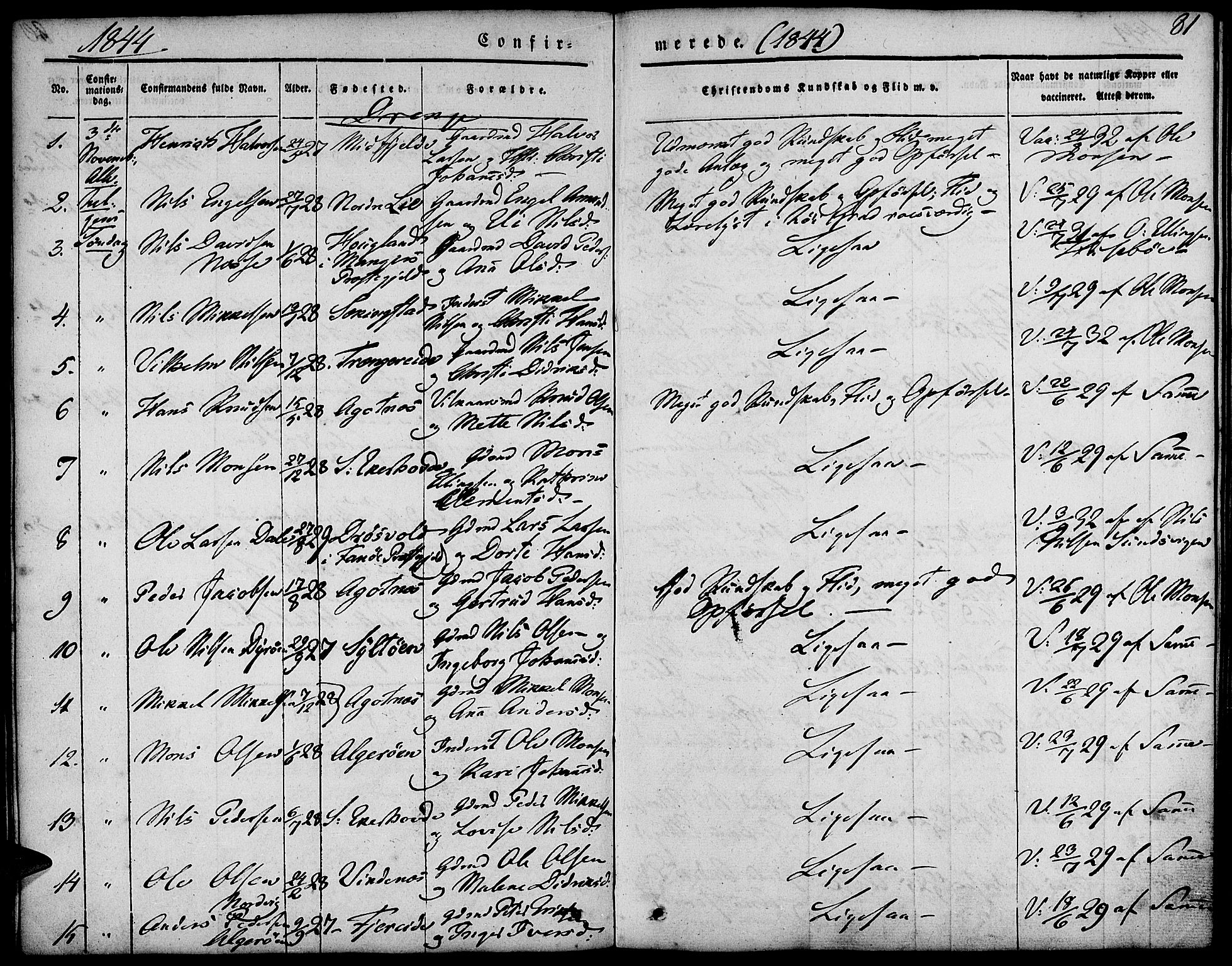 Fjell sokneprestembete, SAB/A-75301/H/Haa: Parish register (official) no. A 1, 1835-1850, p. 81