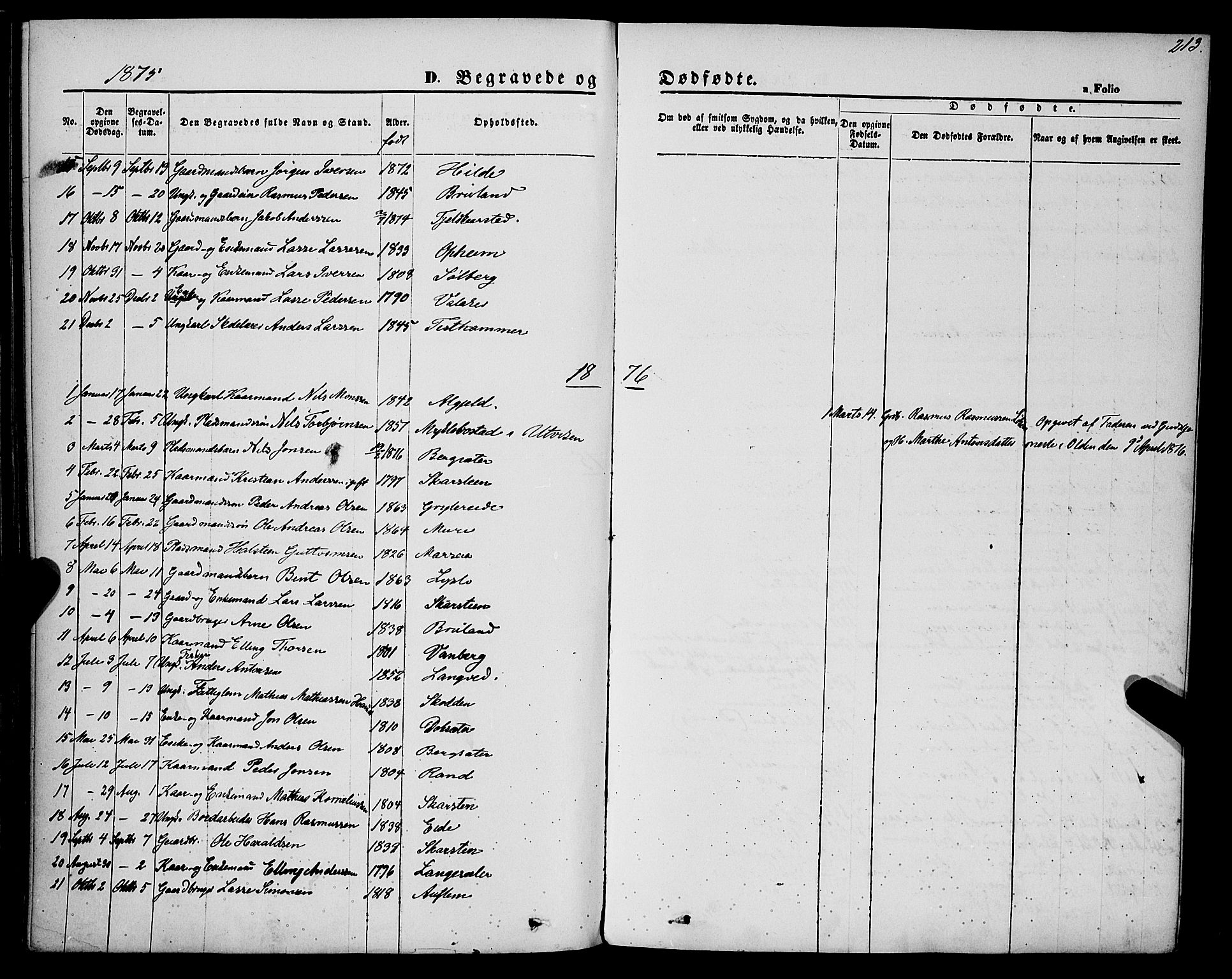 Innvik sokneprestembete, AV/SAB-A-80501: Parish register (official) no. A 6, 1865-1878, p. 213