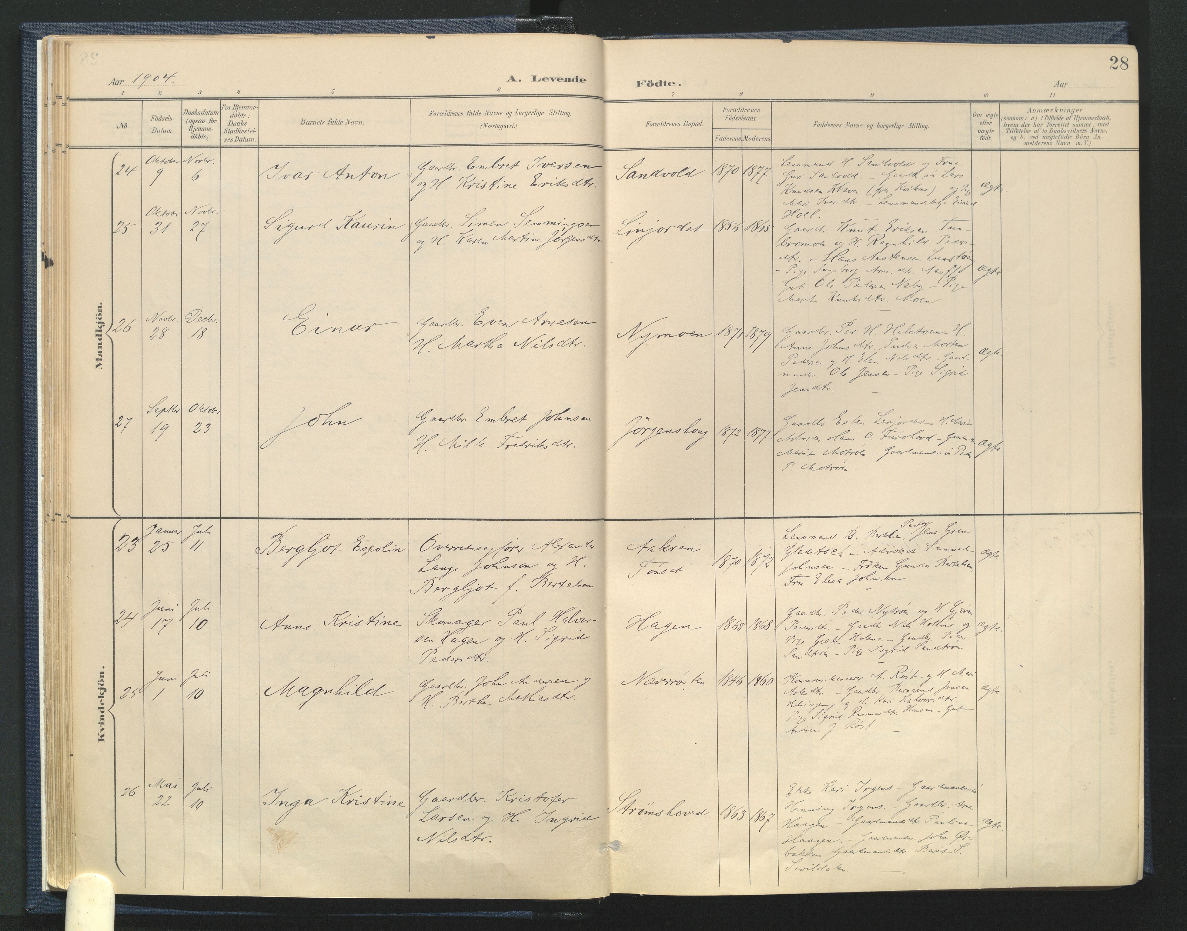 Tynset prestekontor, AV/SAH-PREST-058/H/Ha/Haa/L0025: Parish register (official) no. 25, 1900-1914, p. 28