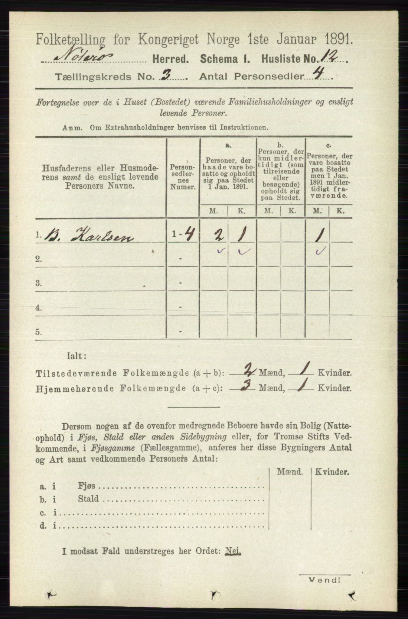 RA, 1891 census for 0722 Nøtterøy, 1891, p. 1491