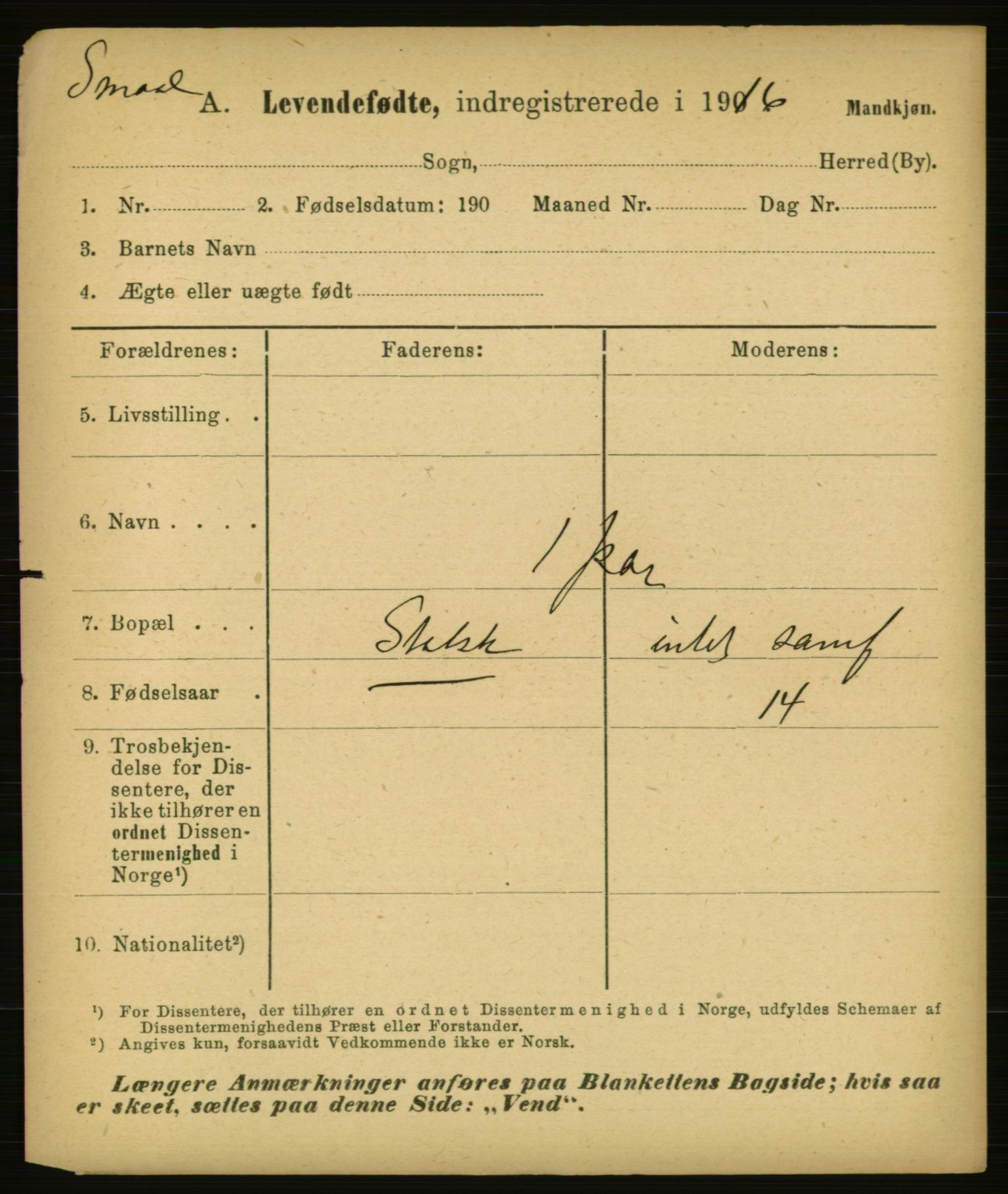 Statistisk sentralbyrå, Sosiodemografiske emner, Befolkning, AV/RA-S-2228/E/L0014: Fødte, gifte, døde dissentere., 1916, p. 1717