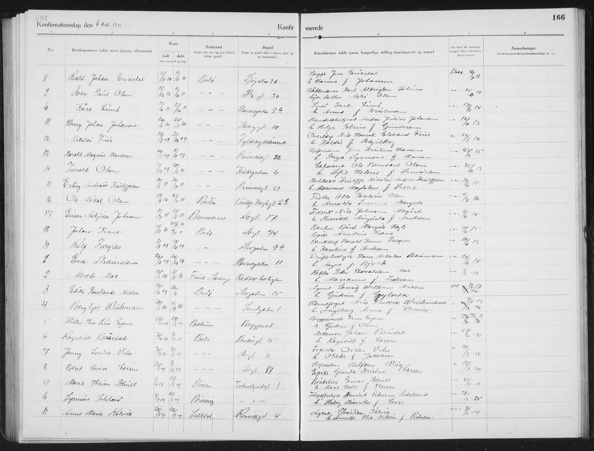 Ministerialprotokoller, klokkerbøker og fødselsregistre - Nordland, SAT/A-1459/801/L0037: Parish register (copy) no. 801C12, 1921-1937, p. 166