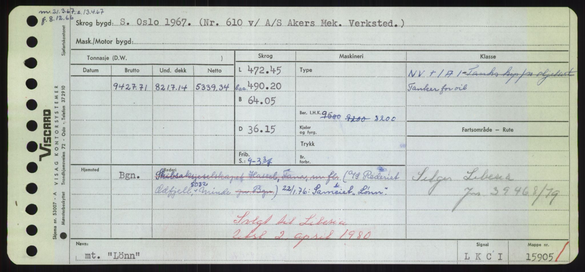 Sjøfartsdirektoratet med forløpere, Skipsmålingen, AV/RA-S-1627/H/Hd/L0023: Fartøy, Lia-Løv, p. 547