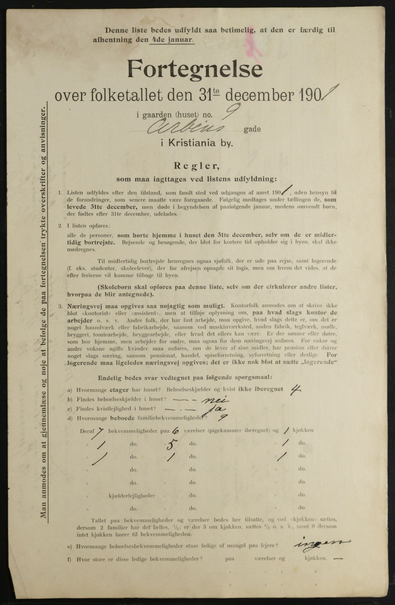 OBA, Municipal Census 1901 for Kristiania, 1901, p. 359