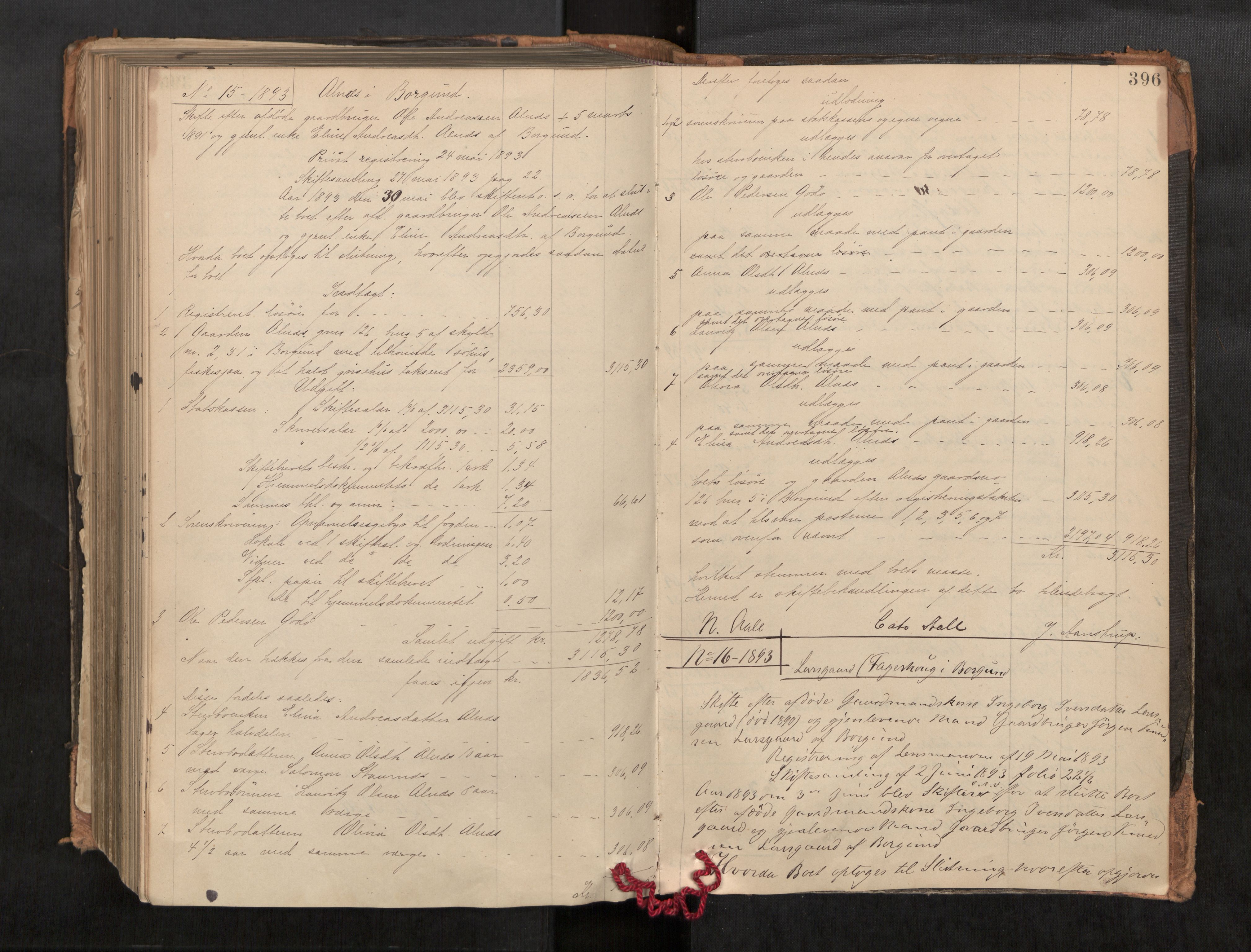 Nordre Sunnmøre sorenskriveri, AV/SAT-A-0006/1/3/3A/L0021: Skiftesluttningsprotokoll 2, 1884-1893, p. 396