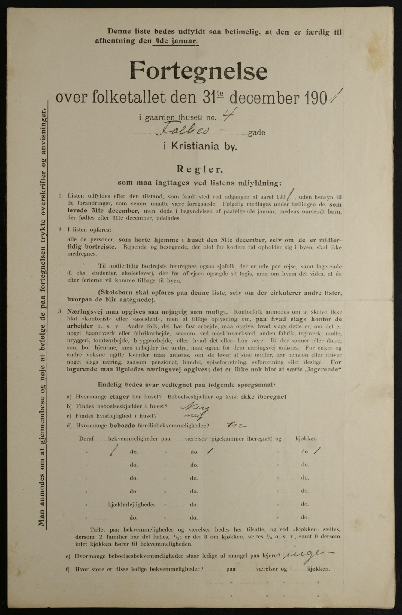 OBA, Municipal Census 1901 for Kristiania, 1901, p. 3759